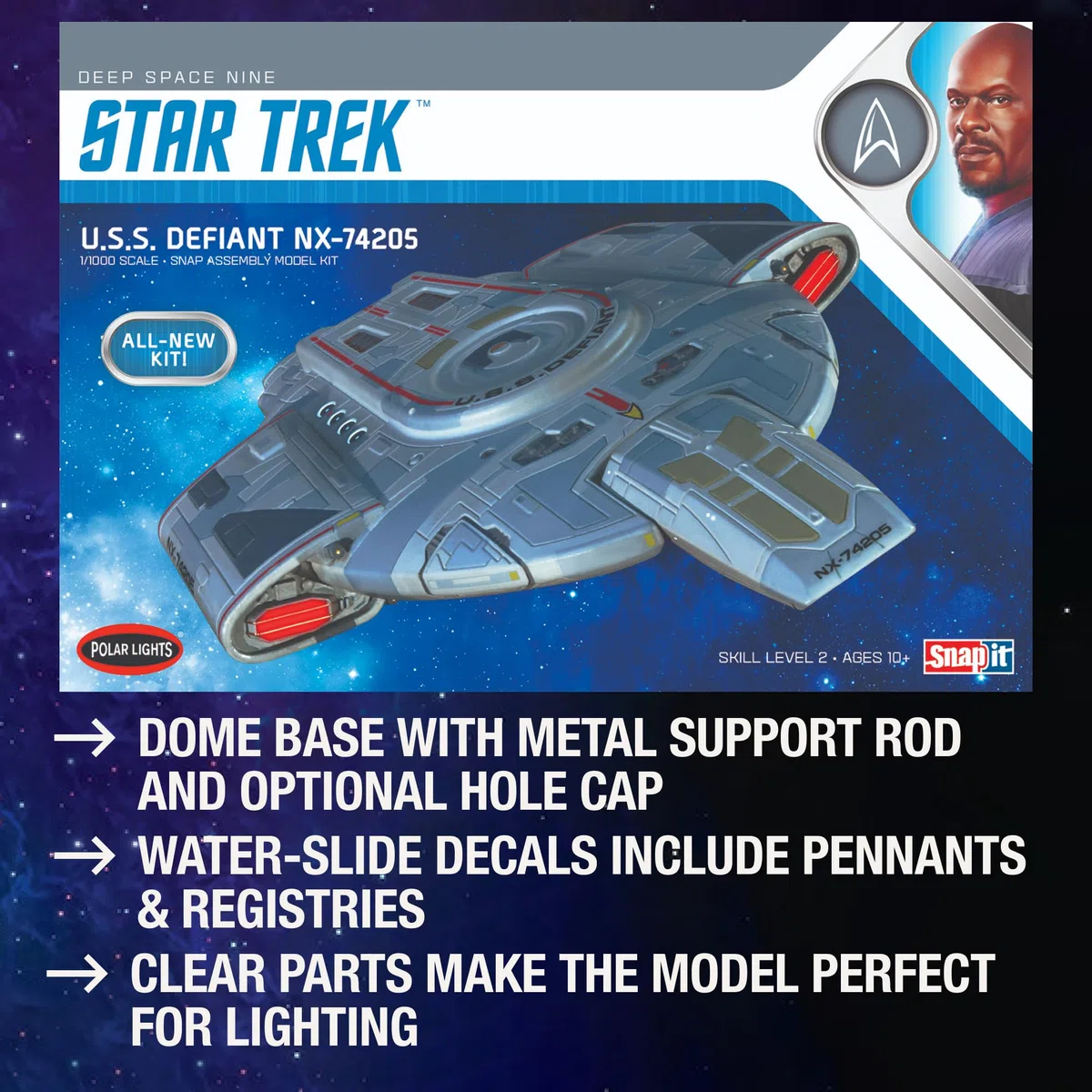 Round2 Pol952/12 Star Trek Uss Defiant Kit modellini plastica multicolore