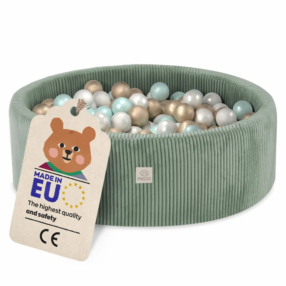MISIOO Piscina Bambini Lavabile 90x30cm - Piscina con Palline per Bambini - Gioco Sicuro e Divertente per Interno - Facile da Pulire e Perfetto per Ore di Divertimento in Famiglia!