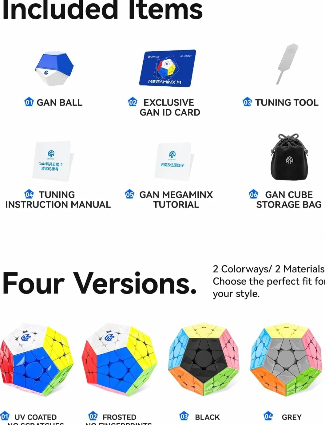 Bukefuno Megaminx MagLev UV V2 Speed Magic Cube Puzzle 120 magneti Megaminx Pentagonal Speed Cube magnetico senza adesivo rivestimento UV Base nera