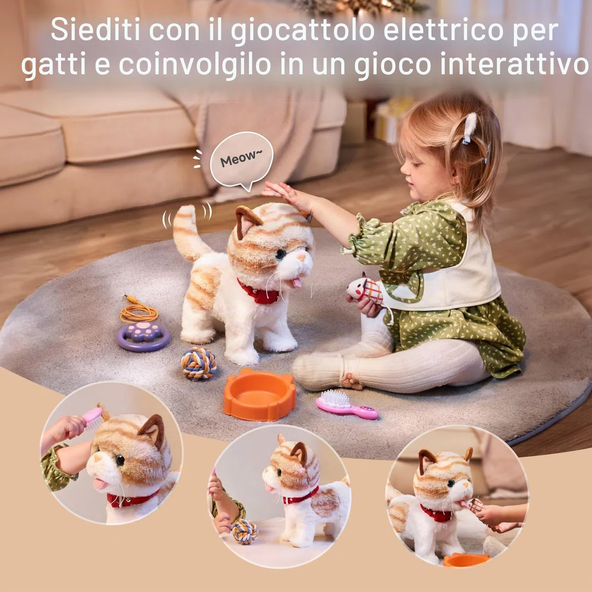 Giocattolo interattivo per gatti elettronico con telecomando peluche per bambini