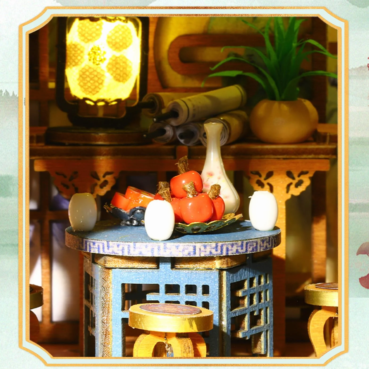 Cuteefun Casa delle Bambole con luce LED, Artigianato in Legno Unico, Adatto per Adulti e Adolescenti, Costruite la Casa dei Vostri Sogni, Compleanno Regali di Natale (Cortile dei Fiori)