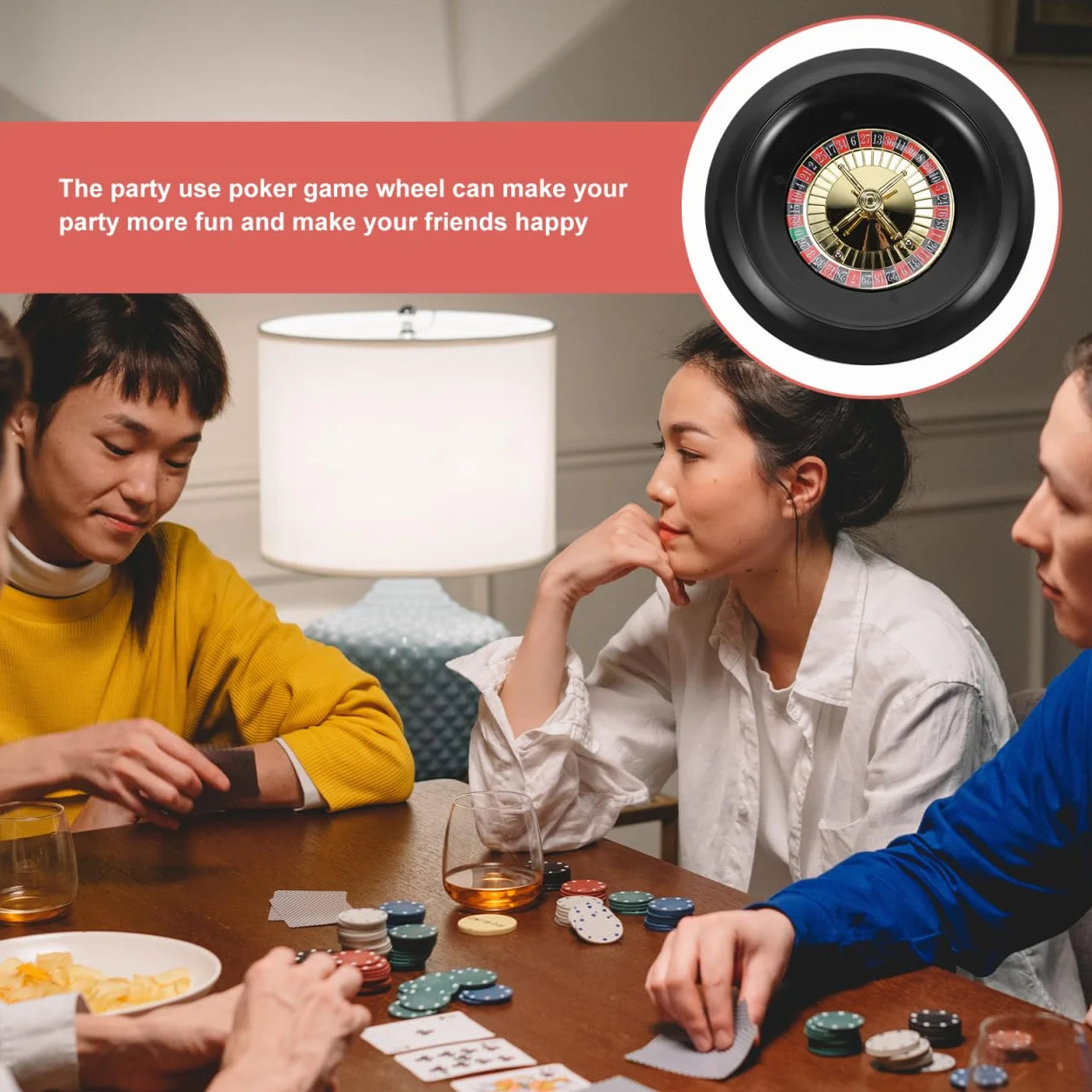 Cabilock Set da Gioco di Roulette Russa con Poker in Plastica da 10 Pollici, Accessorio per Feste per Adulti, Gioco da Tavolo Portatile per Feste Familiari e Serate di Giochi