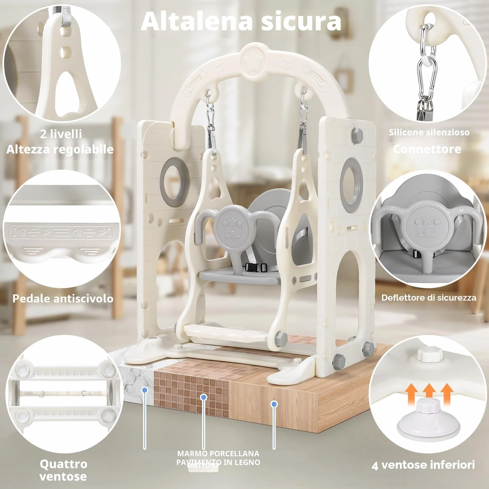 Scivolo per Bambini, Toddler Climber Swing Set, 5 in 1 Parco Giochi, con Altalena, Scivolo, Scala da Arrampicata, Telescopio, Deposito, Set di Giochi per Interni all'aperto, Scivolo Indipendente