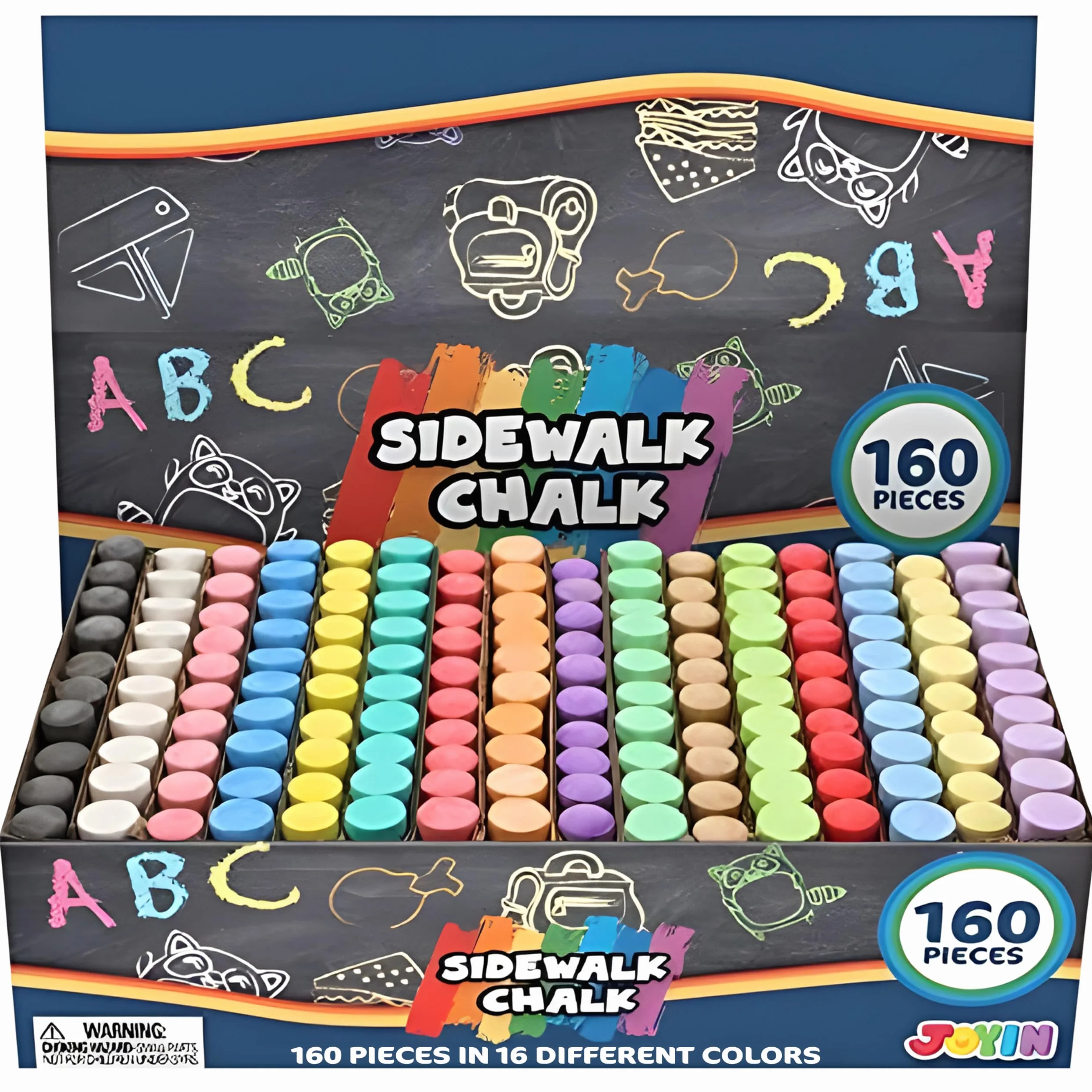JOYIN Set 160 gessetti lavabili atossici per giochi artistici all'aperto