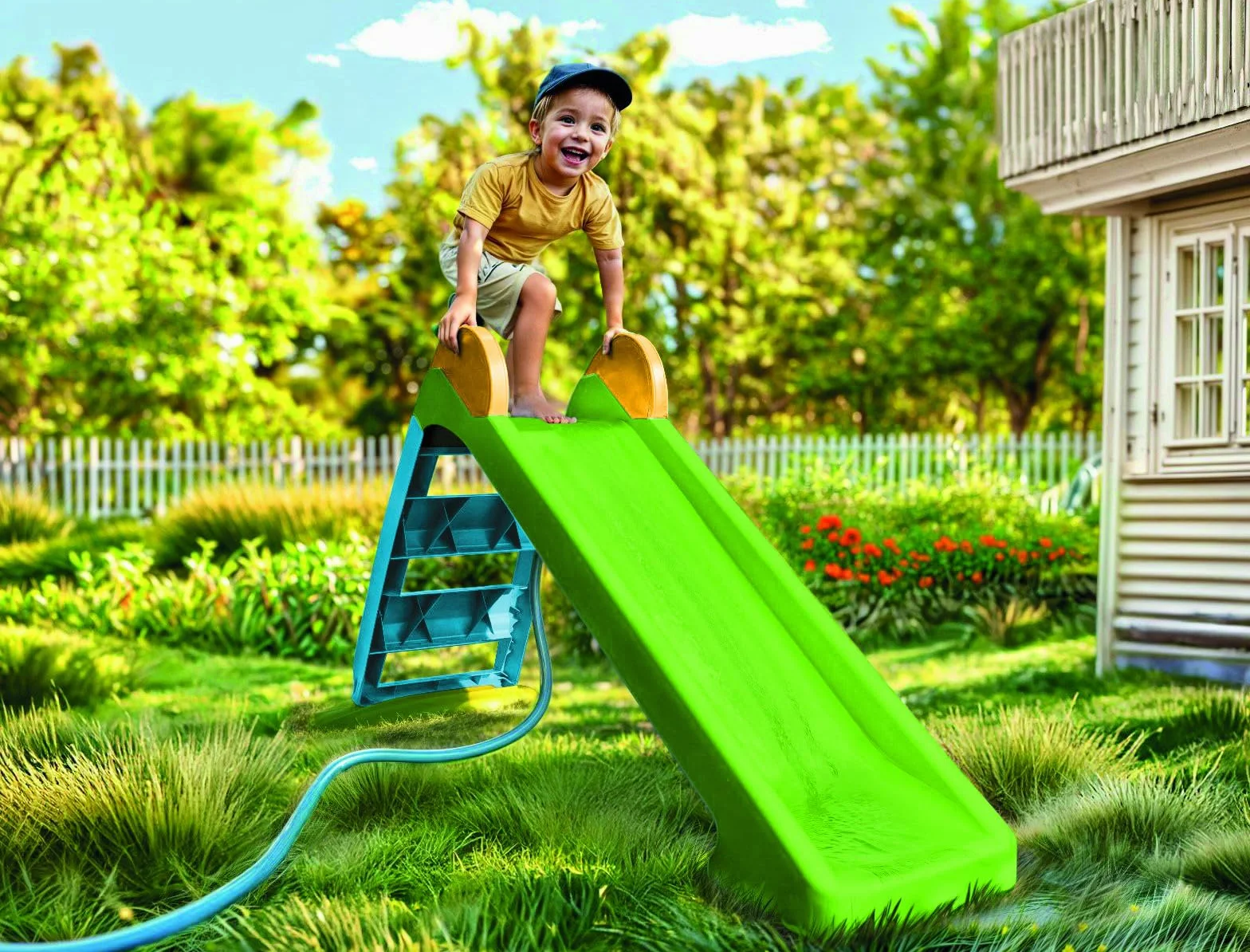 Dolu Scivolo per Bambini dai 2 Anni, Scala Blu e Verde, Pieghevole per Uso Interno ed Esterno