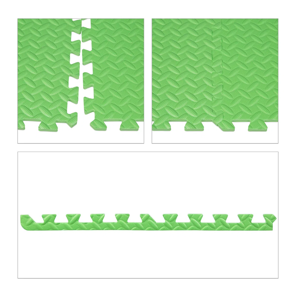 Relaxdays Tappeto da Palestra Puzzle 60x60 cm Gomma Eva Fonoassorbente Verde