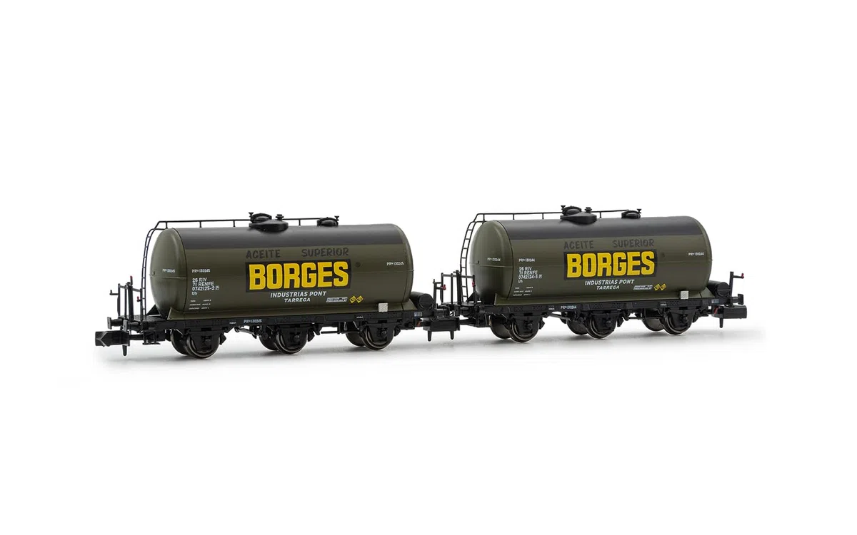 Arnold HN6673 RENFE, Set di 2 Carri cisterna a 3 Assi Borges, epIII Carri Merci