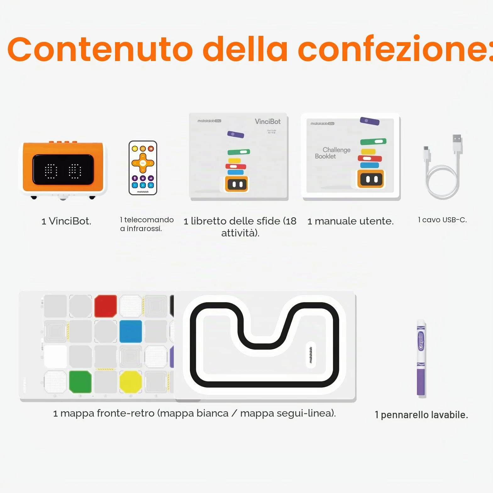 VinciBot - Robot programmabile per bambini 8-12 anni, kit Scratch & Python, programmazione elettronica, robot educativo STEM