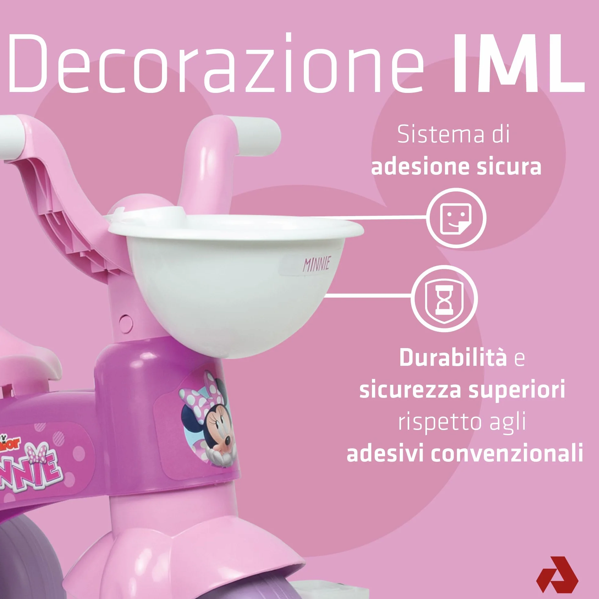 Triciclo Bambina 1 2 3 Anni Trico Max Minnie Mouse Rosa Disney Con Pedali Cestini Anteriore Posteriore Ruote Stabili Ergonomico Leggero Interno Esterno INJUSA Ufficiale