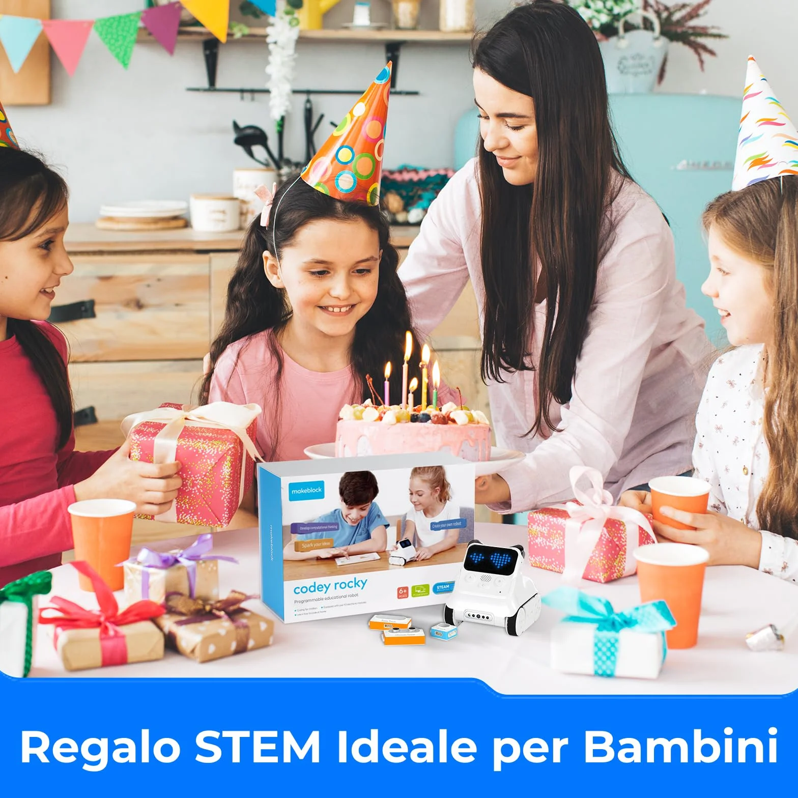 Makeblock Codey Rocky Coding Robot Giocattolo, Emo Robot Intelligente, Stem Robot Programmabile Interattivo Regalo per Bambini 6 Anni+