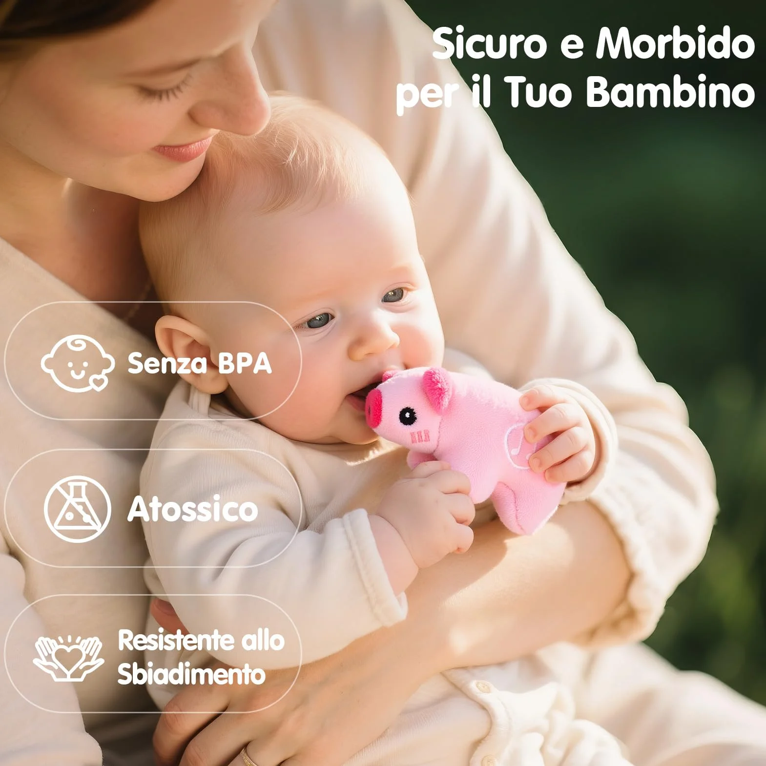 hahaland Giochi Bambini 1 anno - Fattoria Sonora in Peluche, con 6 Animali Morbidi e Suoni Realistici, Gioco Educativo Bambino Montessori Sensoriale Regalo 6 12 18 mesi