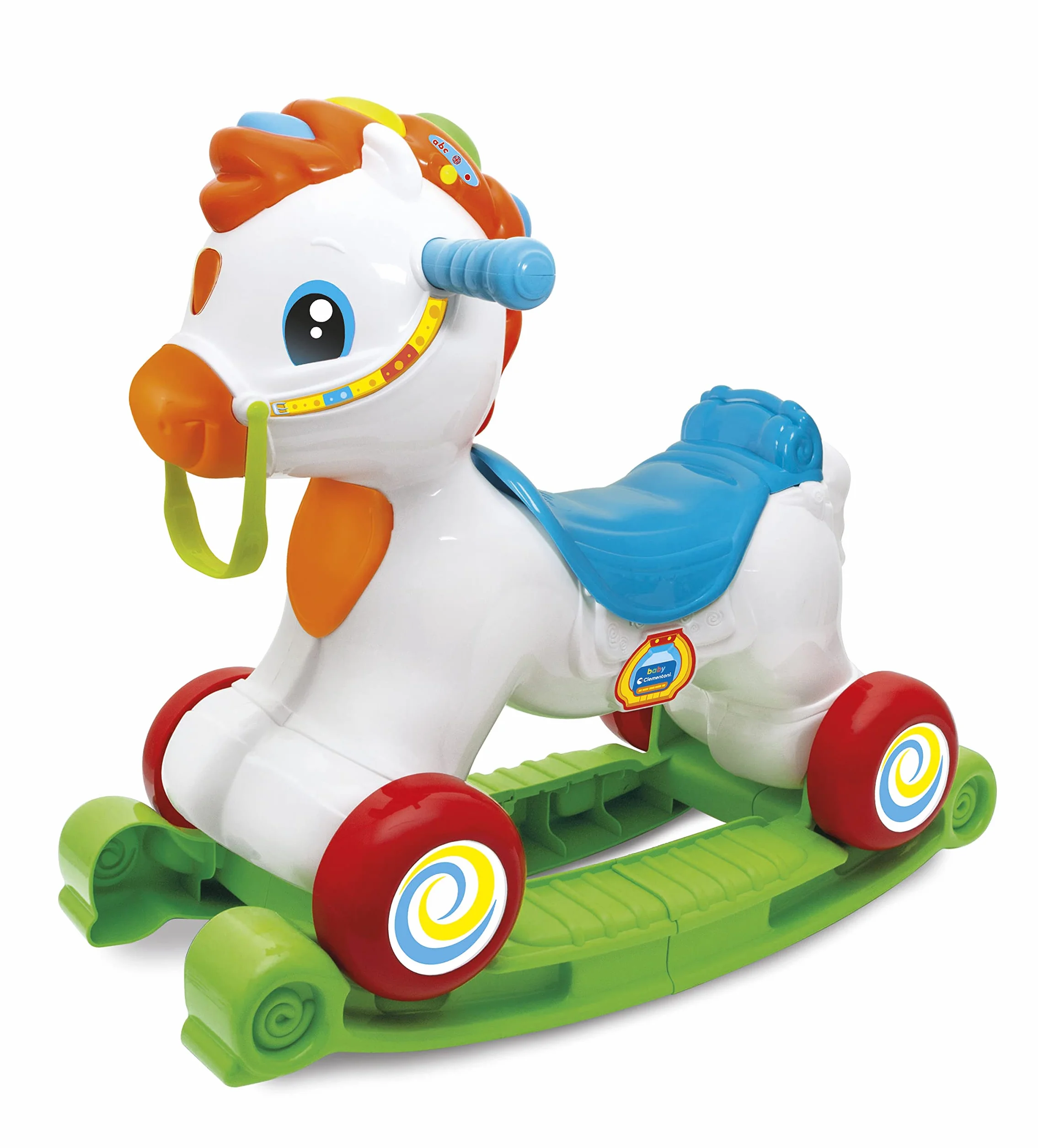 Clementoni - 17752 - Martino Il Cavallino - Ride On Educativo, Parlante In Italiano E Inglese, 3 In 1 (Cavalcabile, Centro Attività, Dondolo), Primi Passi, Gioco Bimbo 1 Anno - Made In Italy