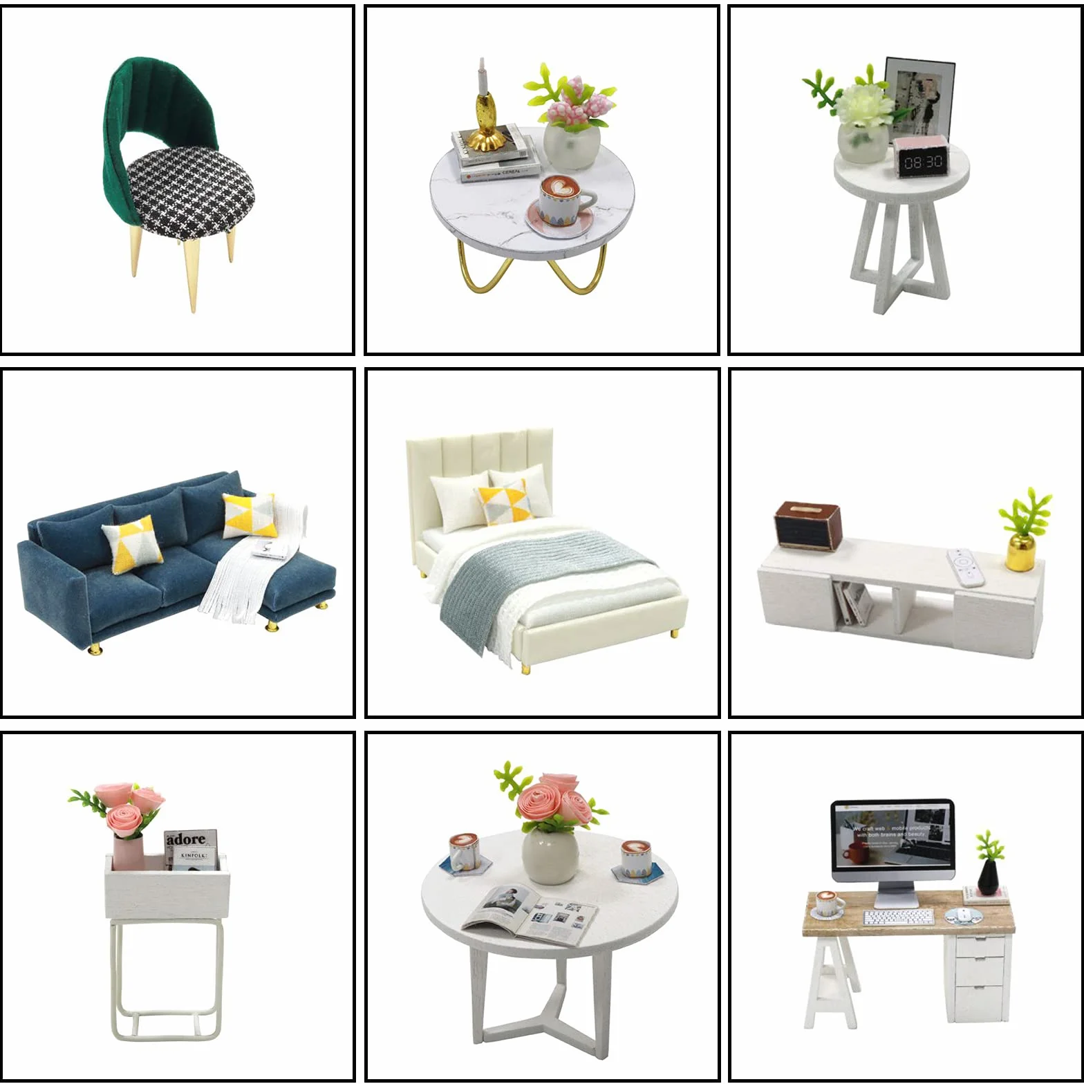 Cuteroom Kit Fai da Te Mini Dollhouse Wooden Furniture Casetta Fatta a Mano con Carillon – per Il Montaggio di Giocattoli Regali di Compleanno (Satisfied Time)