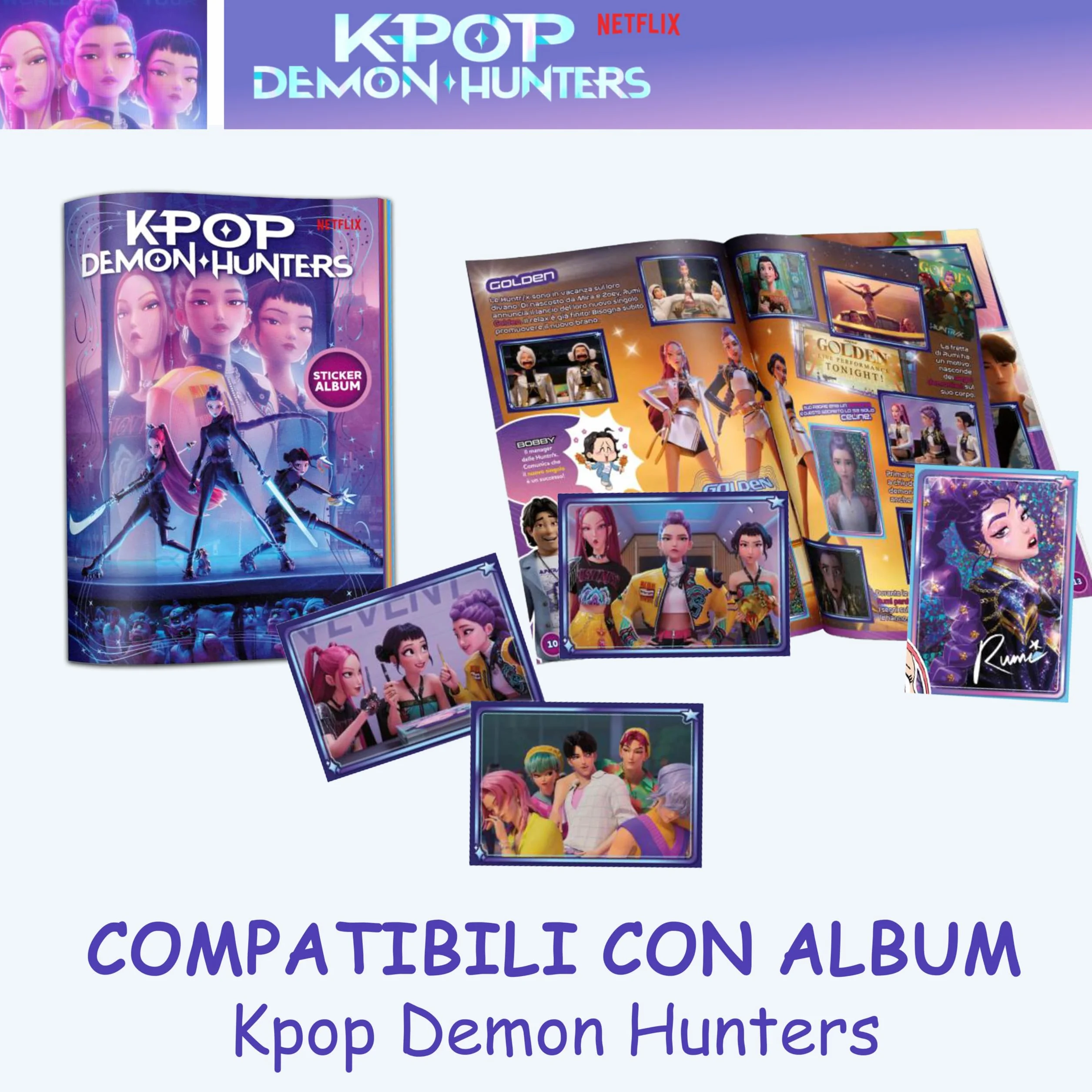 KPop Demon Hunters 40 Bustine di Figurine, Offical Stickers Netflix