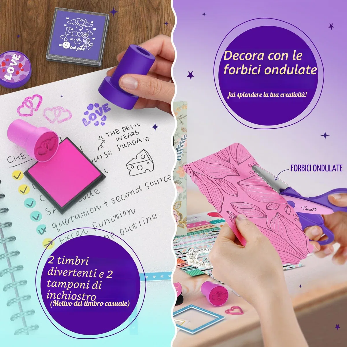 LAOESE Kit diario fai-da-te 2 pezzi - Regali per ragazze 8-14 anni - Idee regalo compleanno - Arti e mestieri bambini