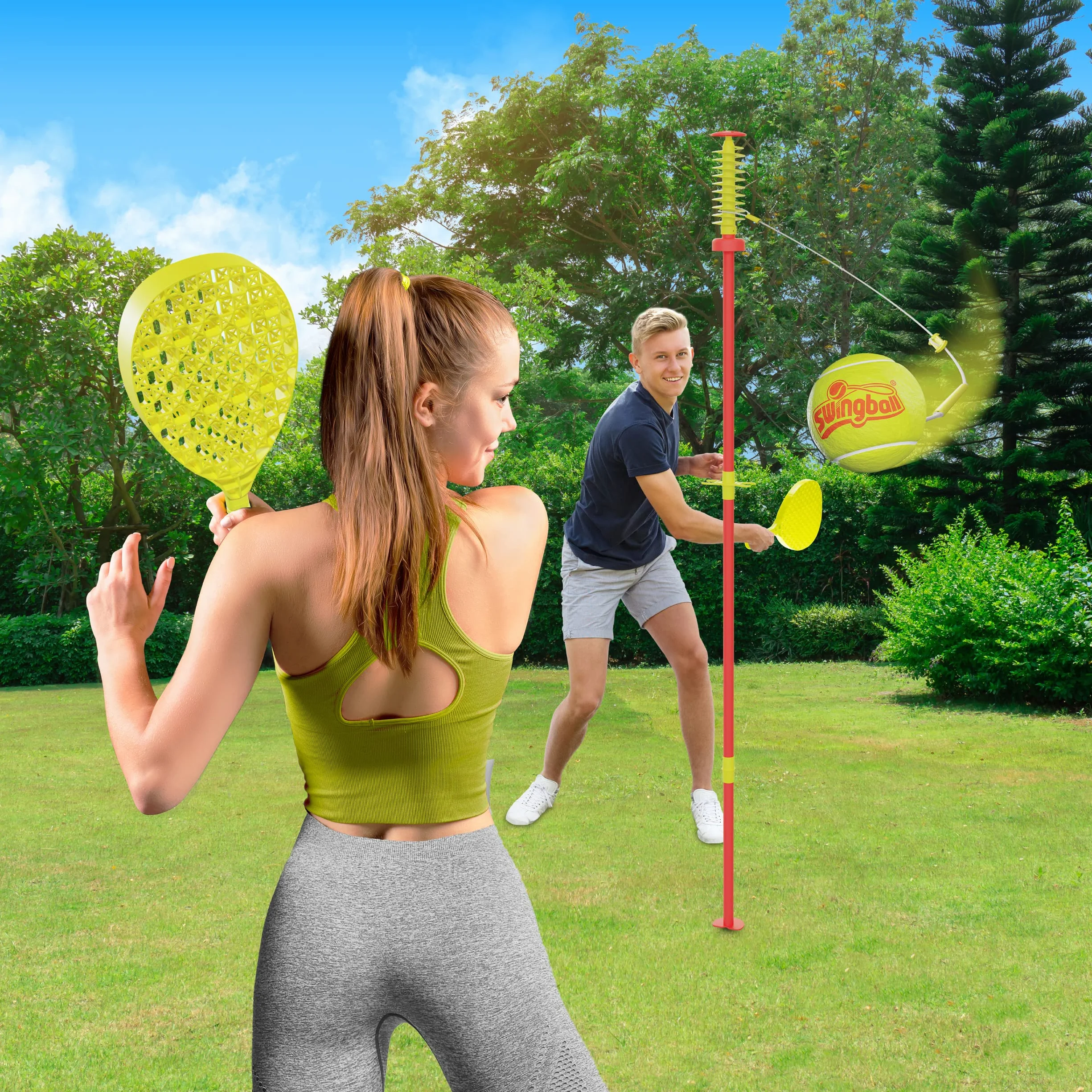 Swingball Classic altezza 1,65 m senza supporto incluso con 2 racchette e vera palla da tennis - dai 6 anni dim L36,2 x 46 x h165