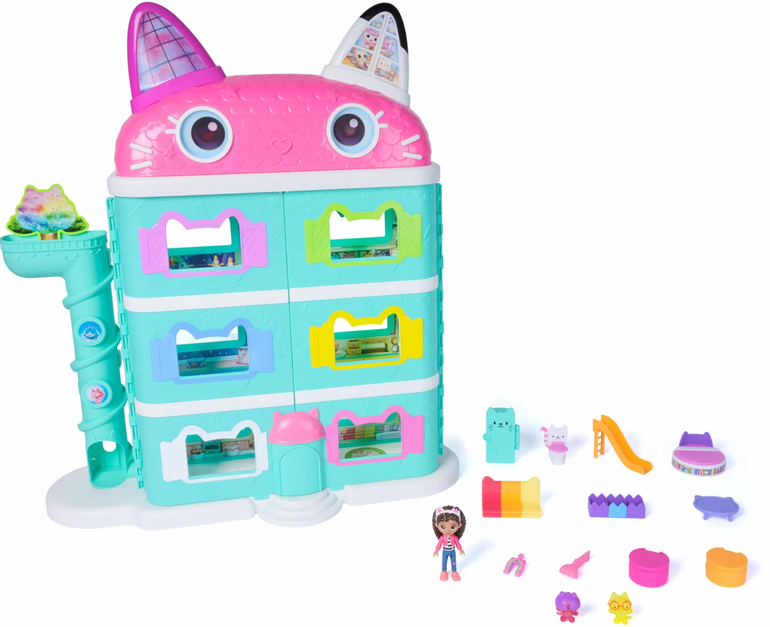 Gabby's Dollhouse The Movie, la Casa delle Bambole di Gabby a Tema Movie, Con Occhi Lenticolari, Personaggi e Mobili per la Casa delle Bambole, Alta 60 cm, 3+ Anni