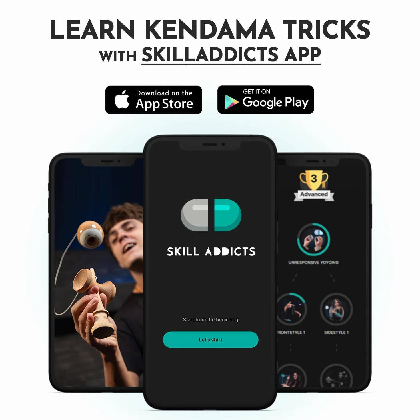 Starter Kendama, moderno kendama in legno, originale per trucchi, per bambini e adulti, colore nero