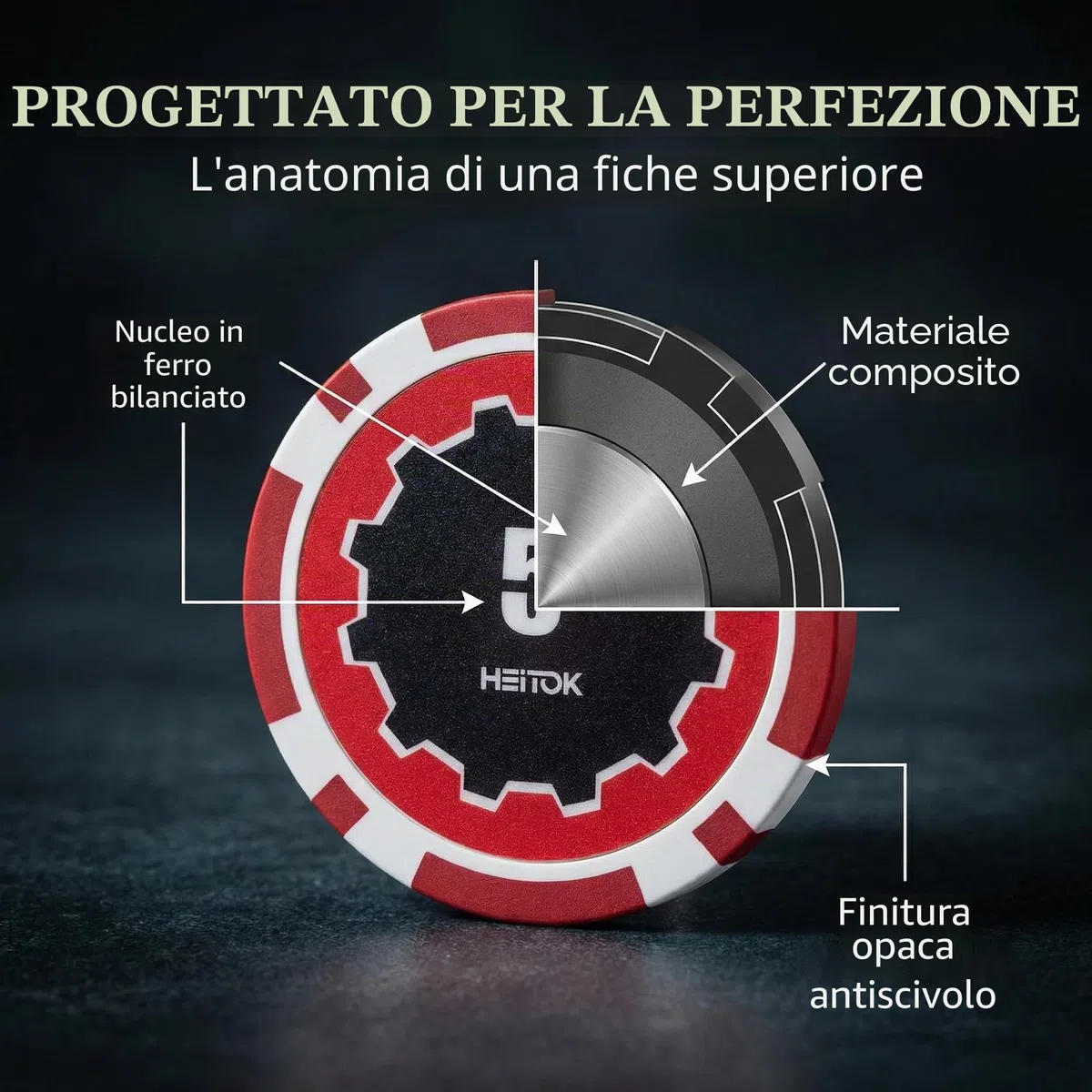 Set Poker 300 Fiches 11,5g Nucleo Metallo - Valigetta Alluminio per Texas Hold'em Professionale