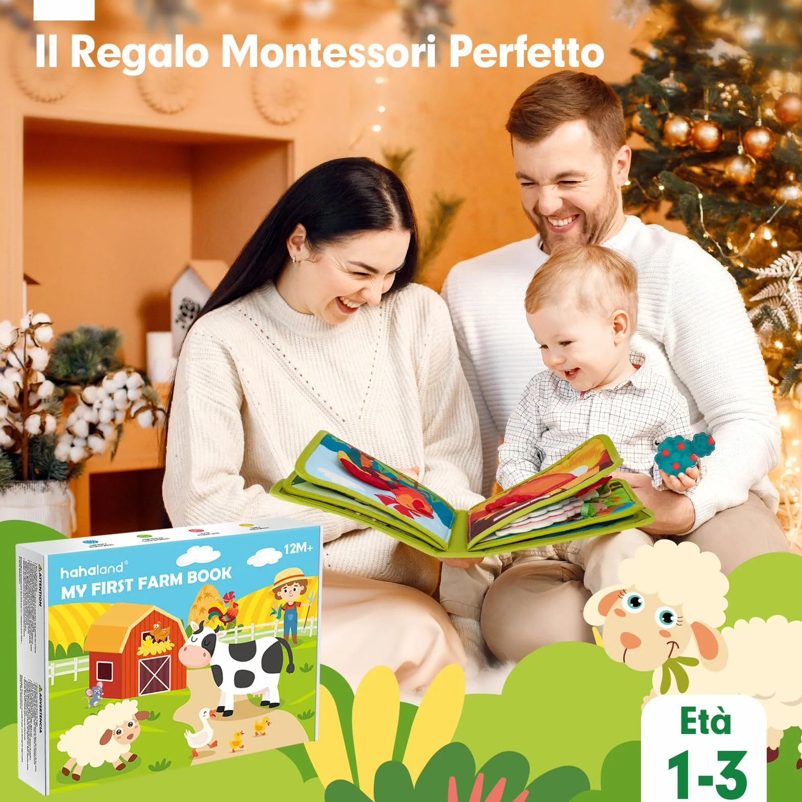 hahaland Busy Board Montessori Libro Interattivo 1 Anno - Quiet Book Sensoriale Educativo - Giochi Montessori 1 2 3 Anni Tavolo Pannello di Feltro attività Valigetta Didattici Regalo Bimbo