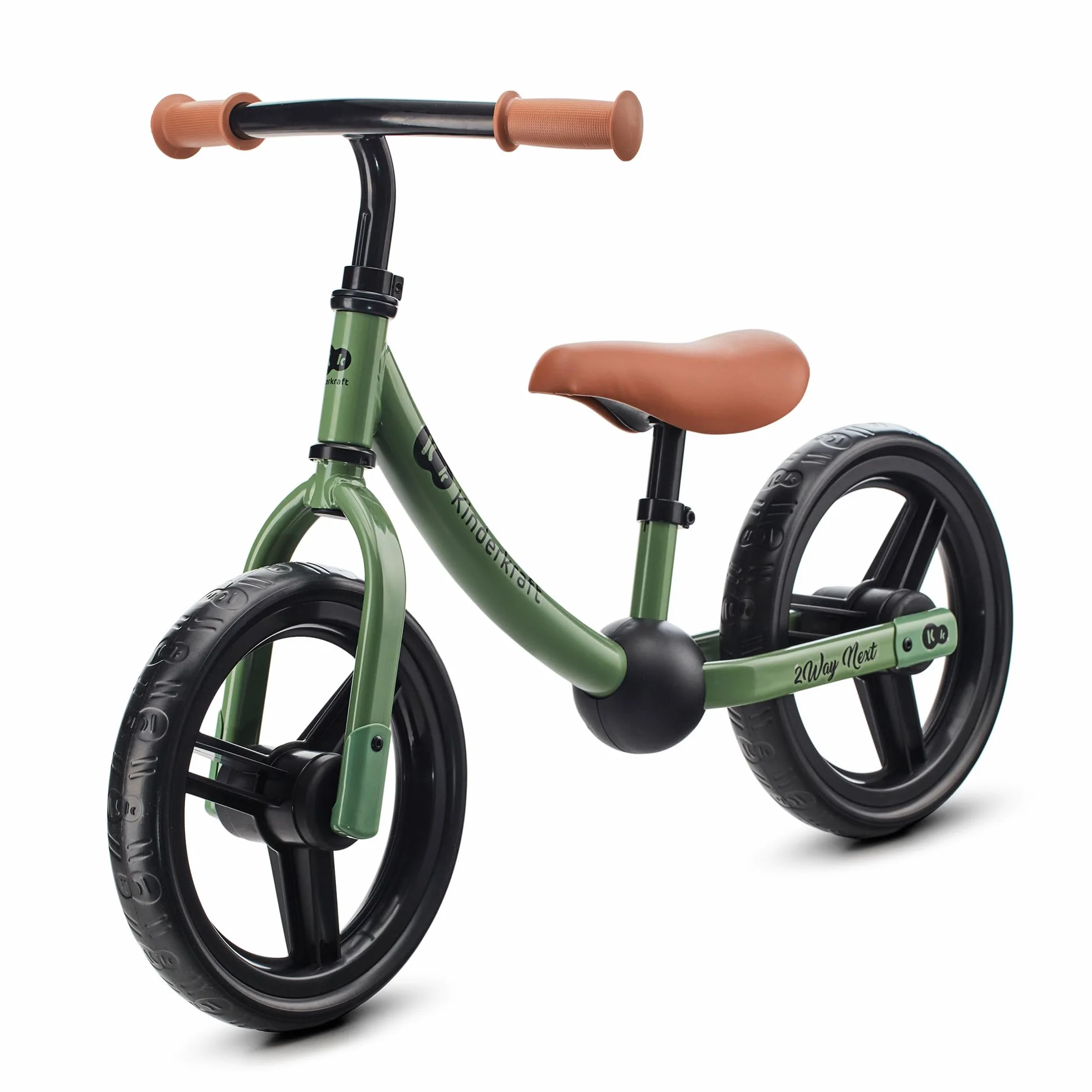 kk Kinderkraft 2WAY NEXT Bicicletta bambini 2-5 anni, Bici senza pedali, 12 polici ruote, Design sportivo, Regolazione della sella, Bloccasterzo, Montaggio facile, Struttura leggera, Verde