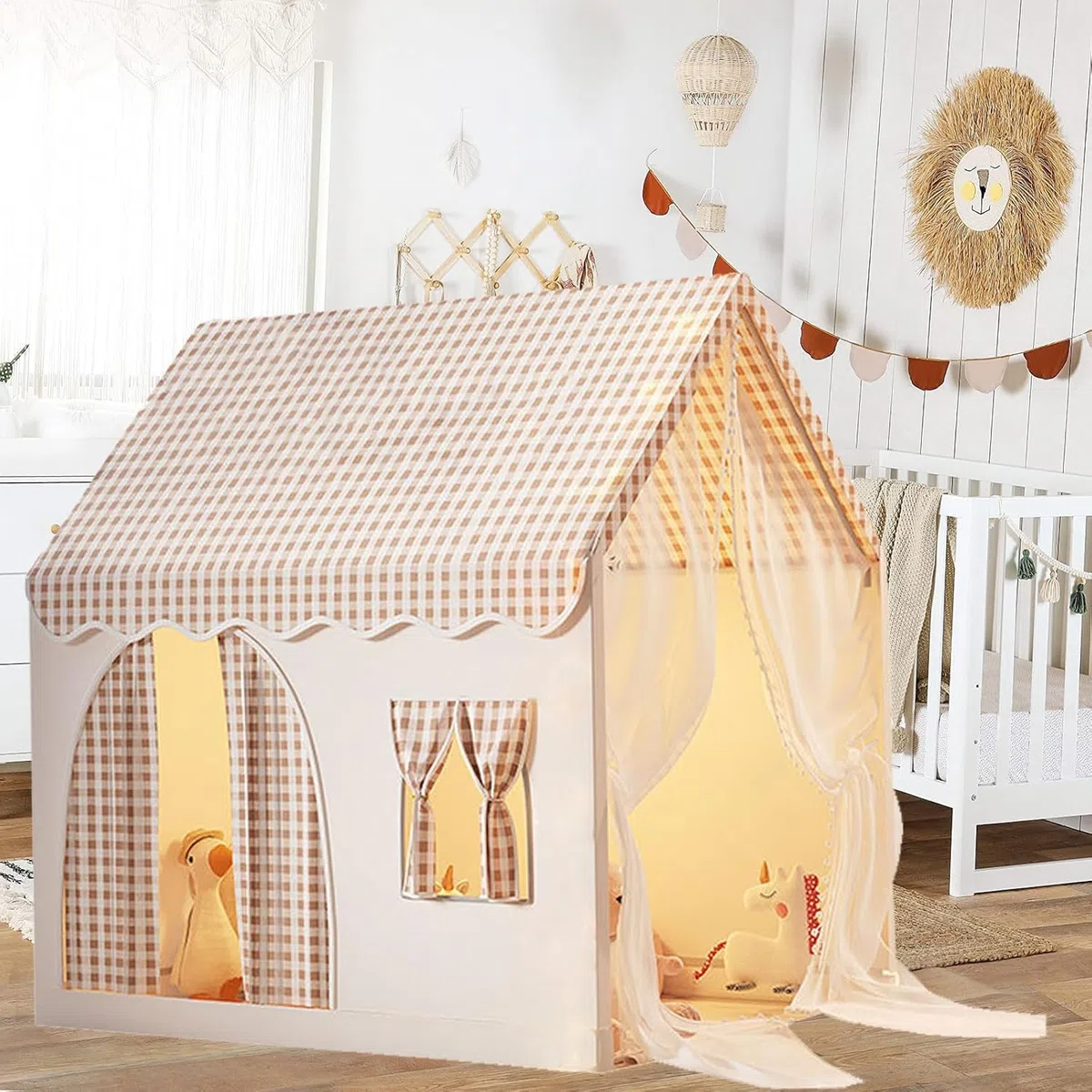 Tenda per Bambini Casetta da Gioco con Finestre Castello da Principessa Regalo