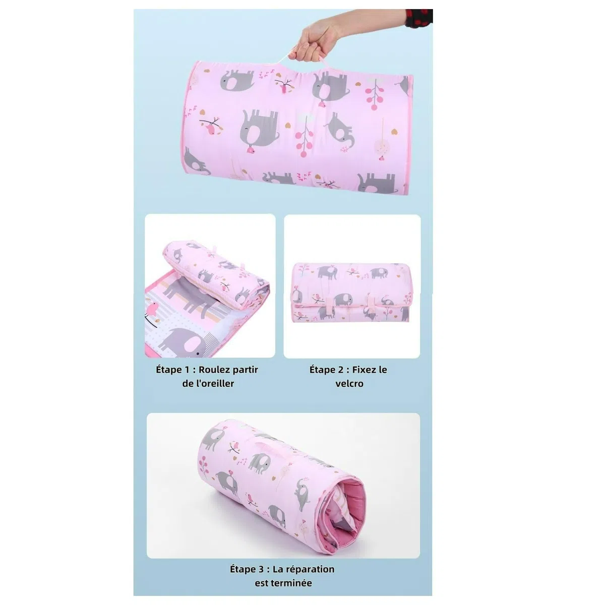 Opaco di pisolino, tappetino per dormire comfort include cuscino e coperta, borsa per dormire per bambini disegni disegnati carini portatili per asilo nido, prescolare, casa, v