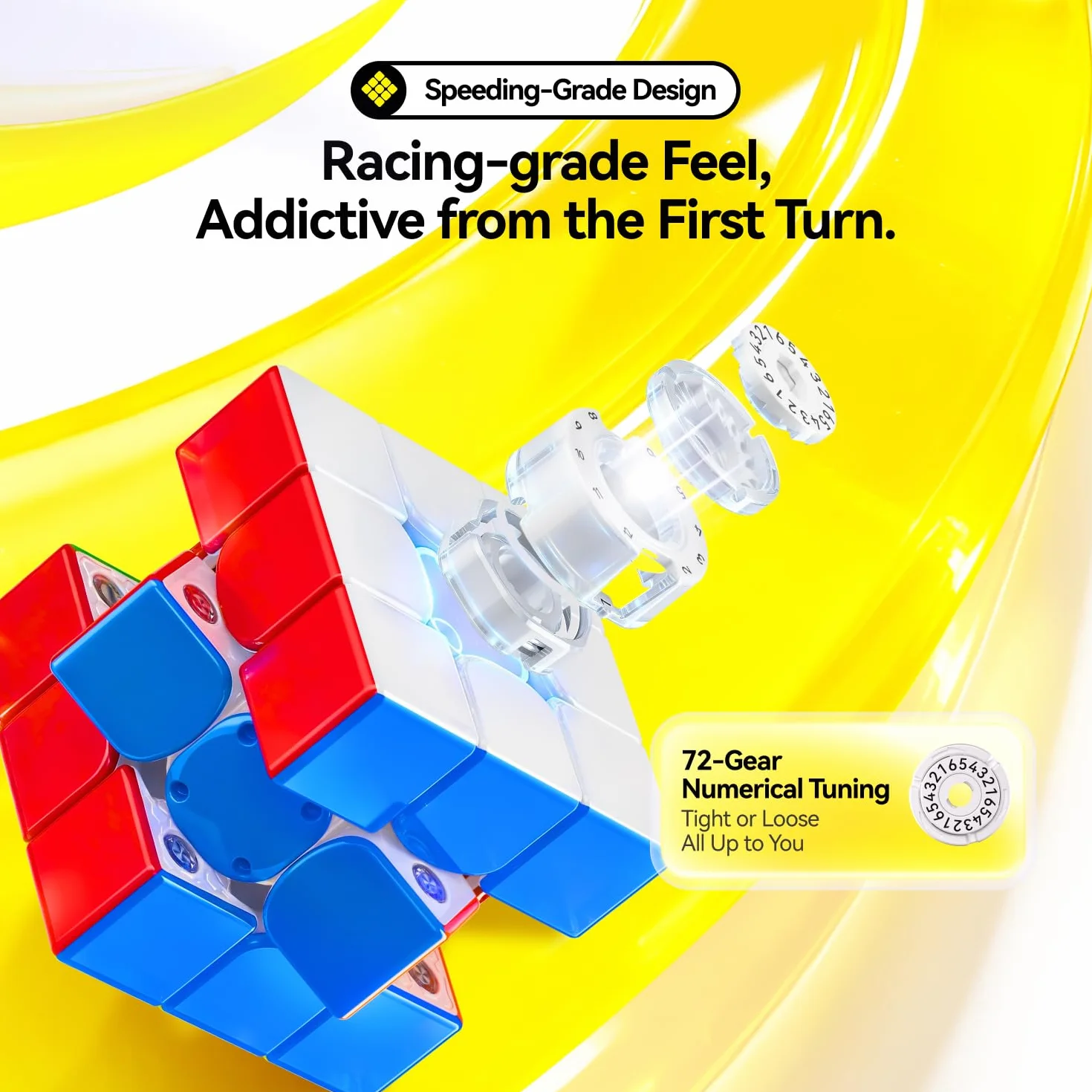 GAN icarry4 Cubo di Velocità Professionale Smart cubo, 48 Magneti Integrati, 150 Ore di Autonomia, App con Dati di Risoluzione e Tutorial Guidati, Ideale per Principianti