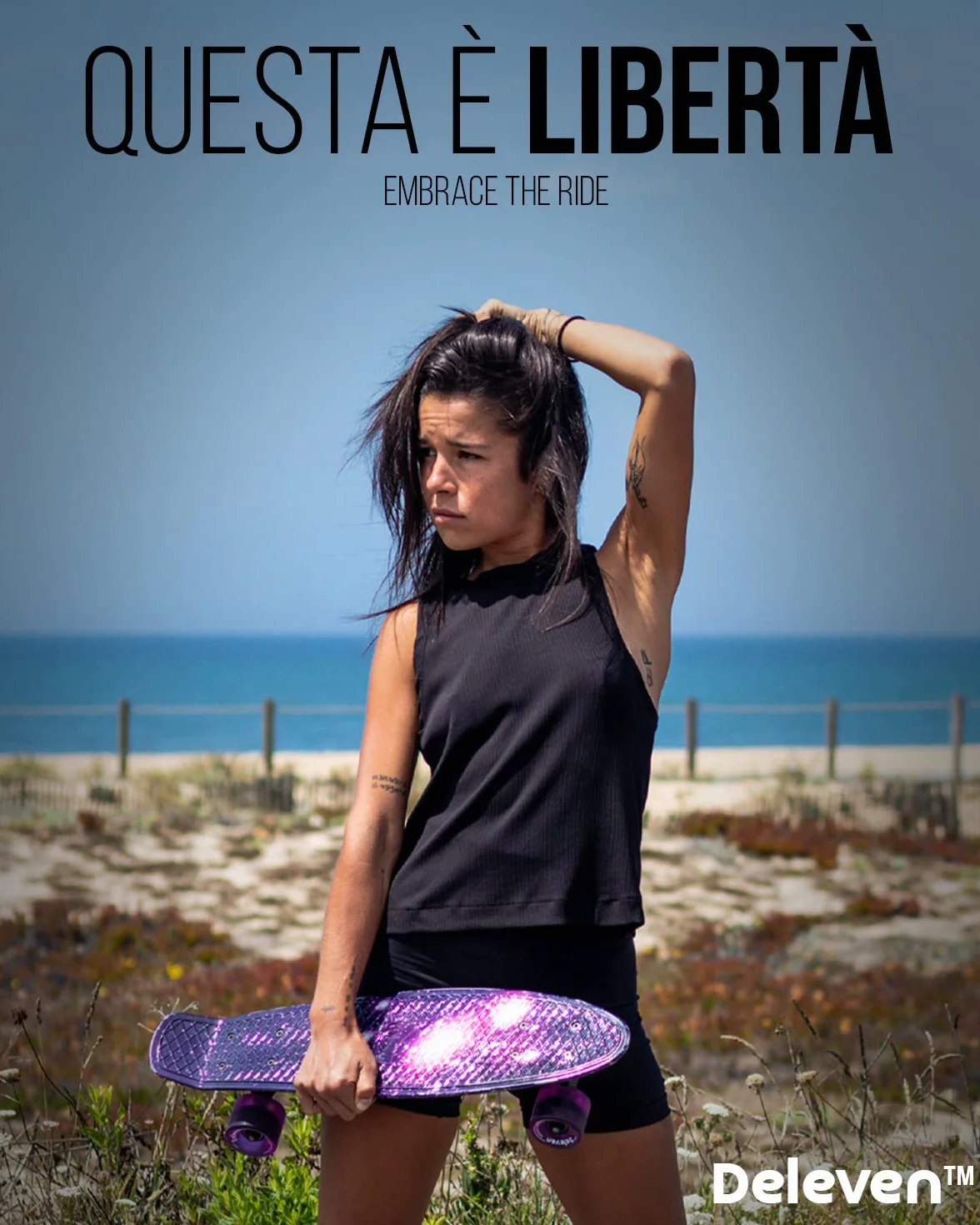 Skateboard Mini Cruiser per Bambini e Adulti - Skate per Età 5-10 Anni