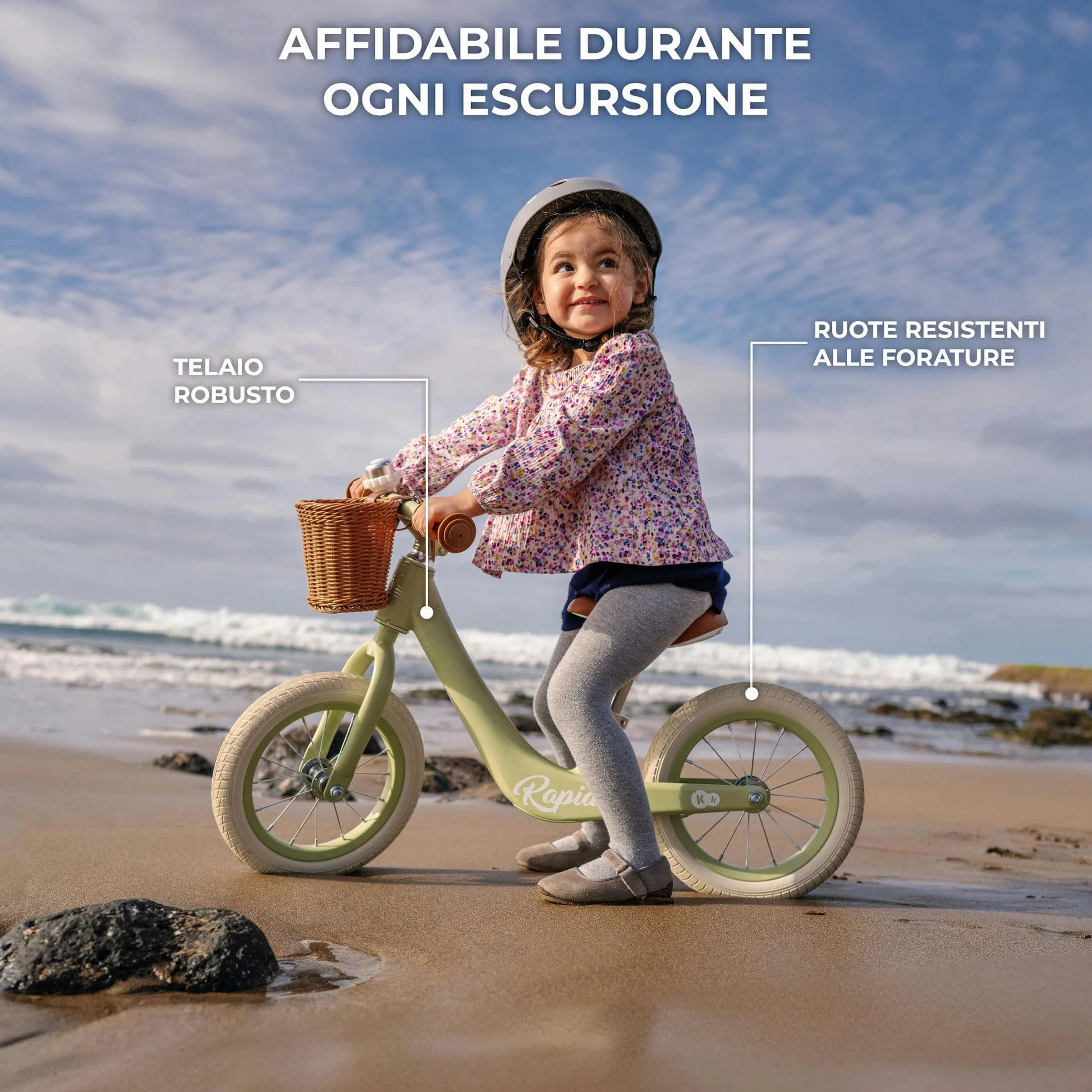 Kinderkraft RAPID2 Bicicletta in metallo, Bici senza pedale, Giocattoli per bambini da 2 anni a 35 kg