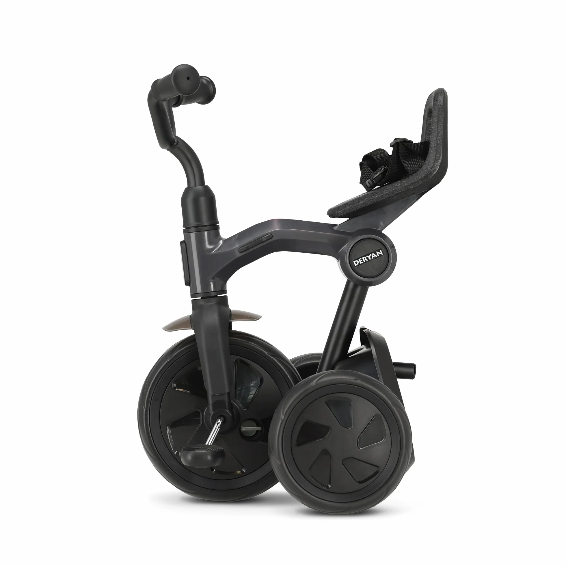 Deryan Triciclo 2in1 Drifter - Triciclo per bambini da 2 anni a 6 anni - Aiuto per l'apprendimento della deambulazione, portata fino a 25 kg - Incl. barra di sterzo, cintura di sicurezza - Pieghevole