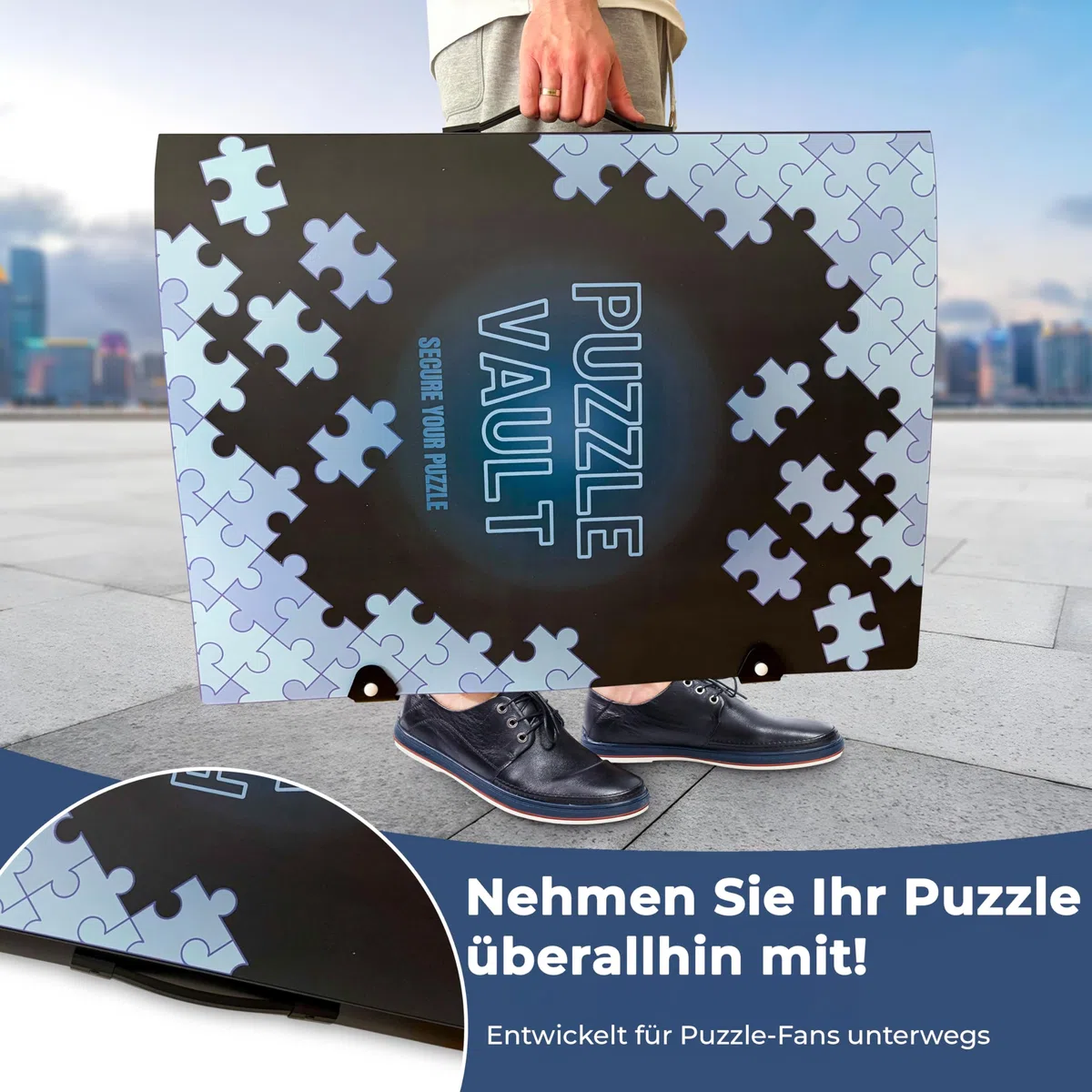 Cartella puzzle [inclusa pellicola puzzle] per puzzle fino a 1000 pezzi – l'accessorio perfetto per riporre i puzzle – Organizer per fino a 40 puzzle – Cartellina puzzle 1000 pezzi