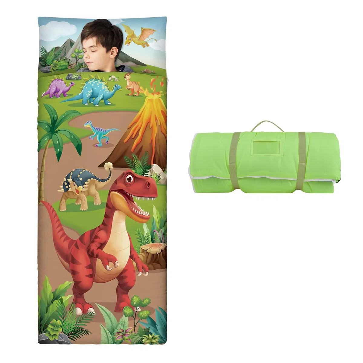 Nap Mat Caldo per Bambini con Rimovibile Cuscino, Grande Sacco a Pelo Pieghevole per Ragazze Ragazzi, Nap Mats con Doppia Cerniera per Campeggio, Scuola Materna e Asilo, 150×60cm