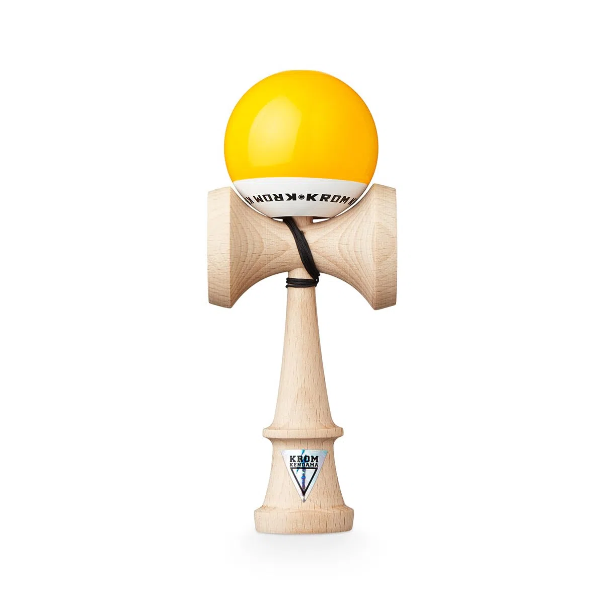 KROM PRO Kendama Originale in Legno per Principianti ed esperti – Pop LOL Giallo – Gioco di abilità per Esterni e Interni – Giocattolo in Legno con Corda e Palla