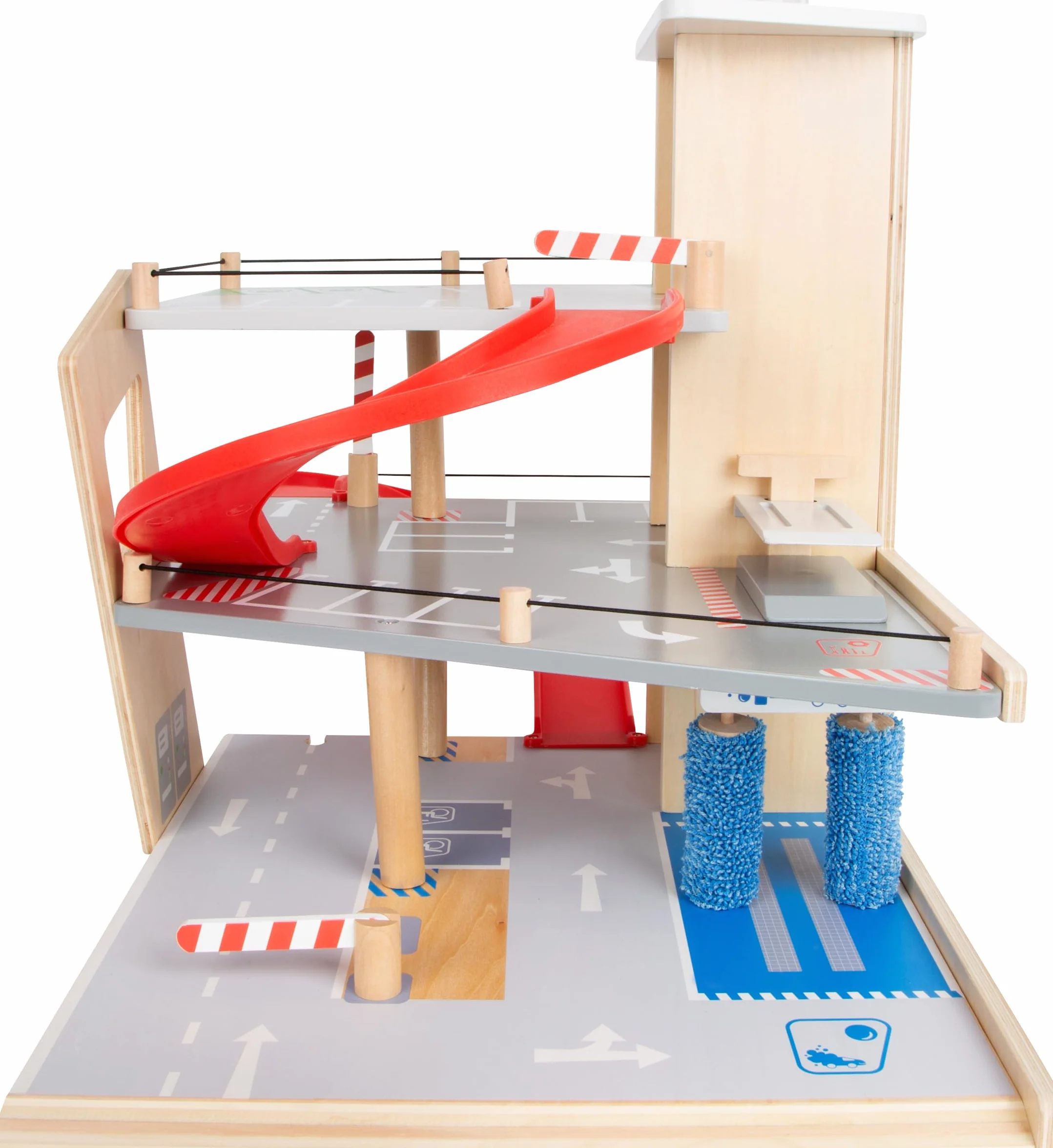 small foot Autosilo Premium, su tre piani con rampa, incl. 2 auto, parcheggio in legno per bambini, 11676