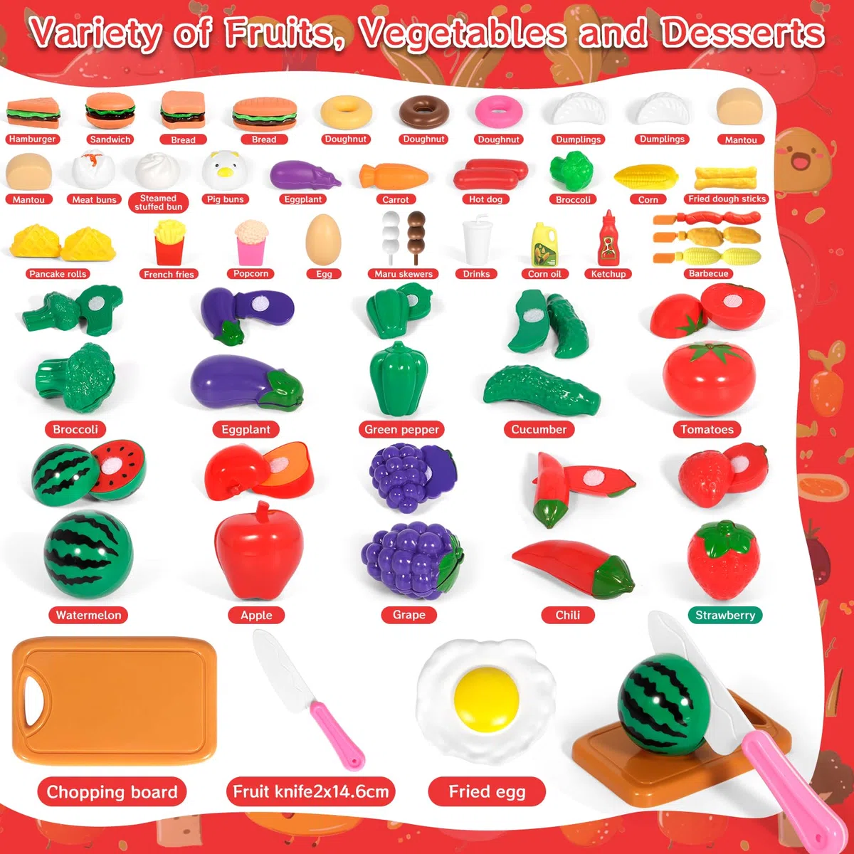 74 Pezzi Accessori Giocattolo da Cucina per Bambini, Giocattoli da Cucina con Pentole e Padelle, Gioco di Ruolo da Chef Adatto a Ragazzi e Ragazze di 3 4 5 6 7 8 Anni
