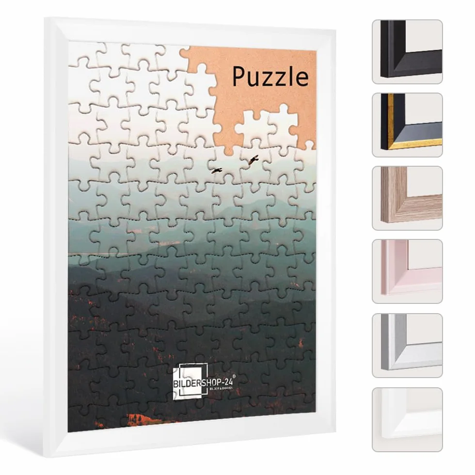 Bildershop-24 Cornice per puzzle PRIO 33,5 x 48,5 cm, colore bianco (opaco), per ca. 300-500 pezzi