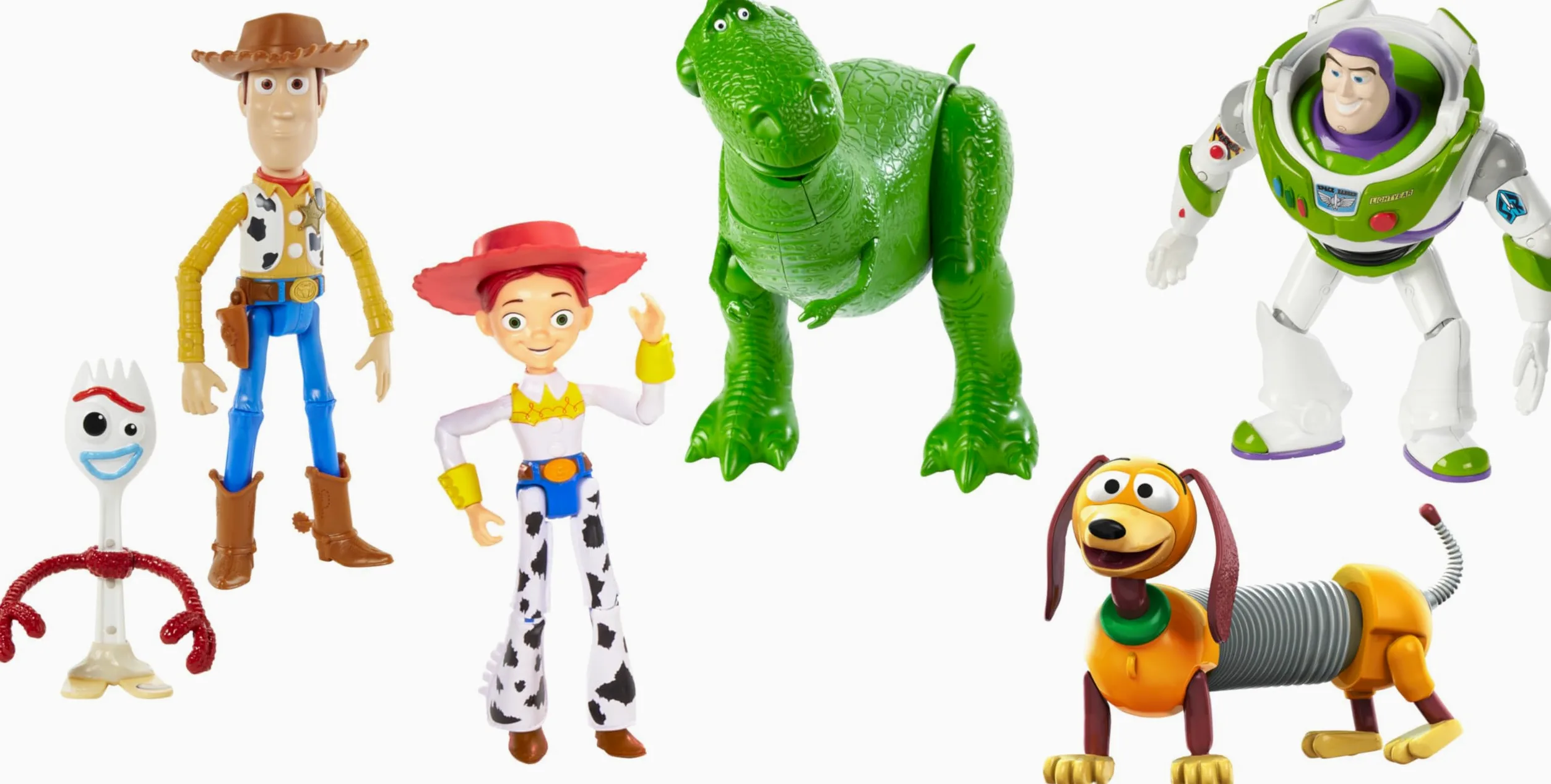 Mattel Disney e Pixar - Toy Story 4 confezione personaggi, avventure in vacanza, confezione da 6 con Woody, Buzz, Rex, Slinky, Jessie e Forky, snodati, Giocattolo e regalo per Bambini 3+ Anni, GDL54