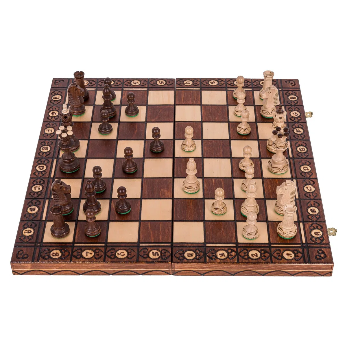 Scacchi in Legno SENATORE 41x41 cm Scacchiera Pezzi Appesantiti