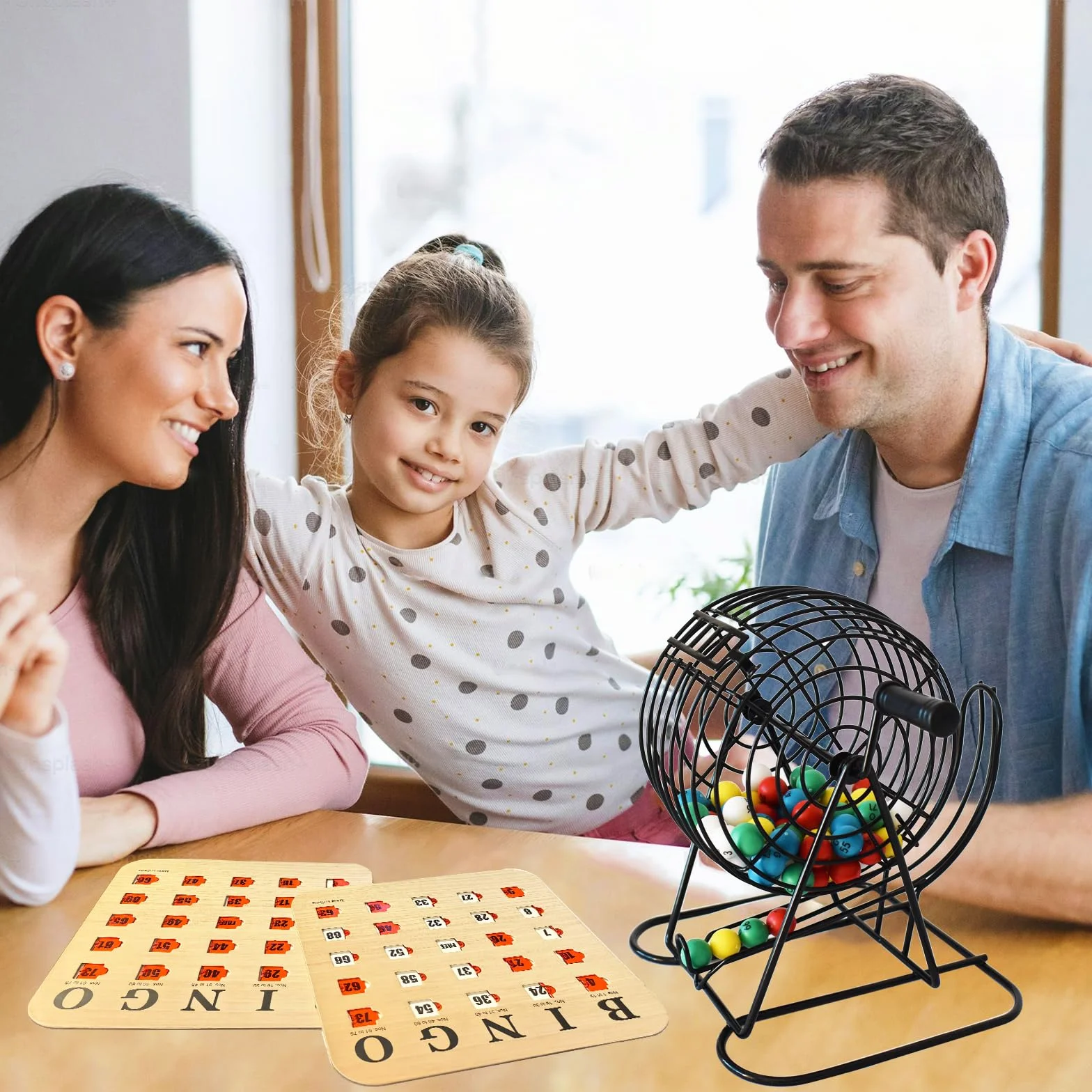 Yuanhe Carte da Bingo con finestre scorrevoli, riutilizzabili, da Viaggio, Confezione da 25, Legno