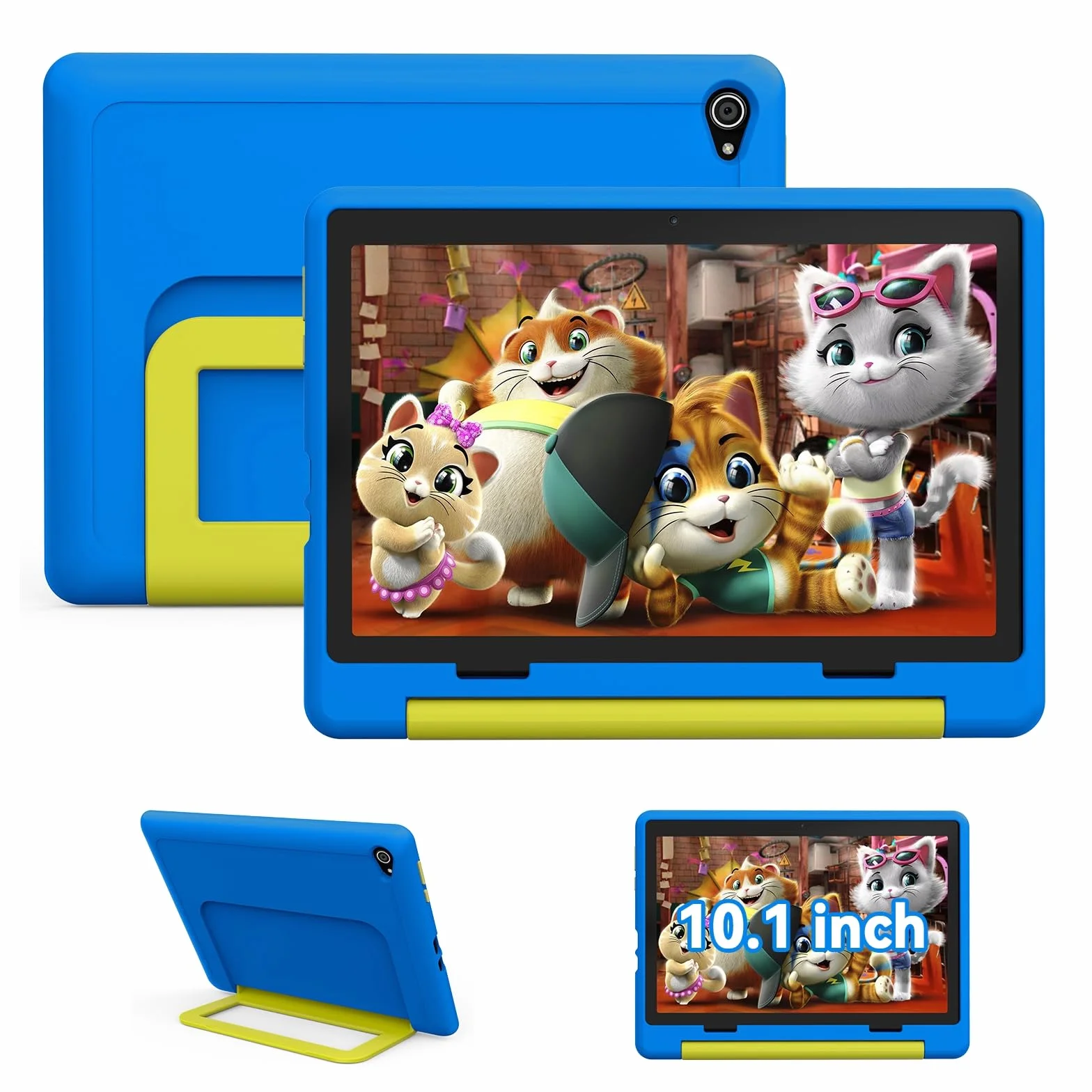 Tablet Bambini 10 Pollici Android 15 Octa-Core 20 GB RAM 64 GB ROM WiFi 6 Controllo Parentale 1280x800 Doppia Fotocamera 5MP+8MP 5000 mAh Custodia Protettiva (Blu)