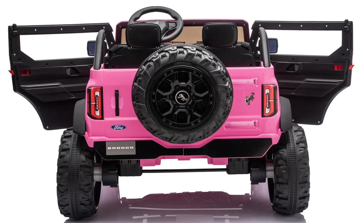 Ford Bronco 24V Maxi Auto Elettrica Bambini 2 Posti Telecomando Porte Apribili Bluetooth 60 Kg Rosa
