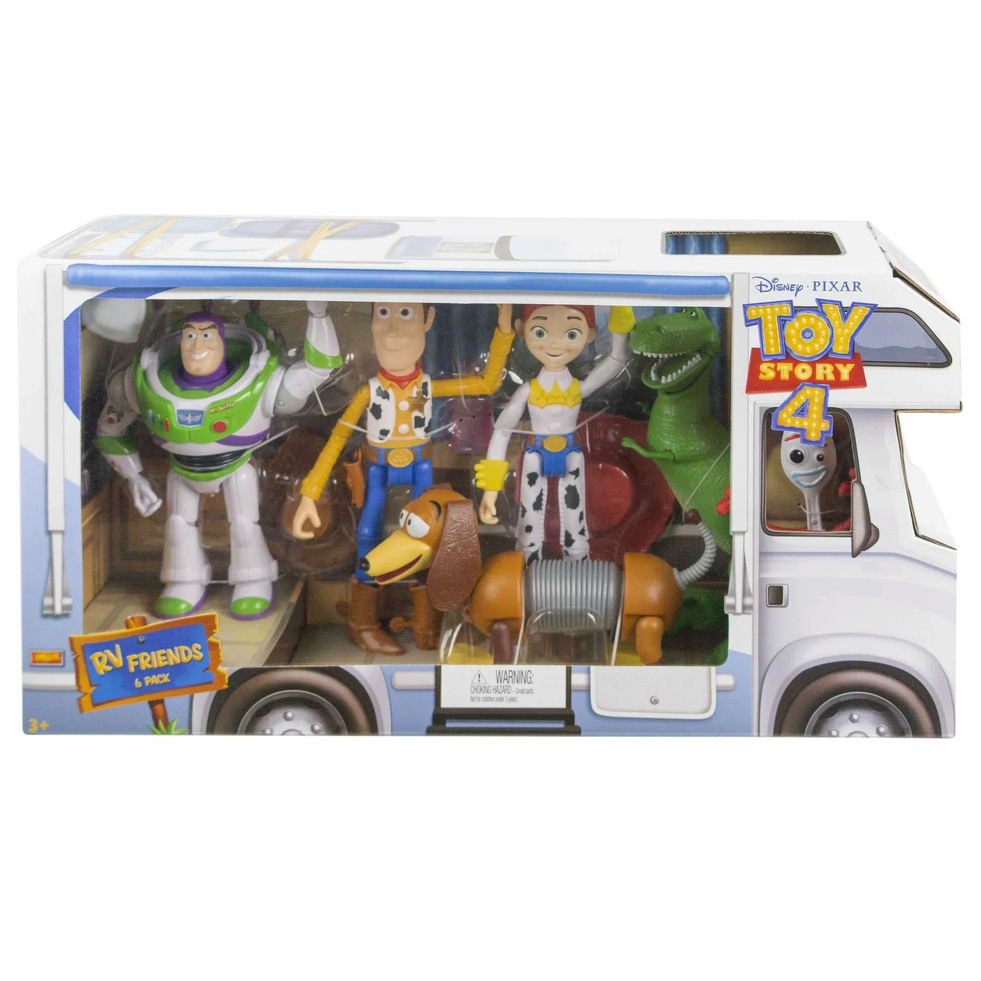 Mattel Disney e Pixar - Toy Story 4 confezione personaggi, avventure in vacanza, confezione da 6 con Woody, Buzz, Rex, Slinky, Jessie e Forky, snodati, Giocattolo e regalo per Bambini 3+ Anni, GDL54