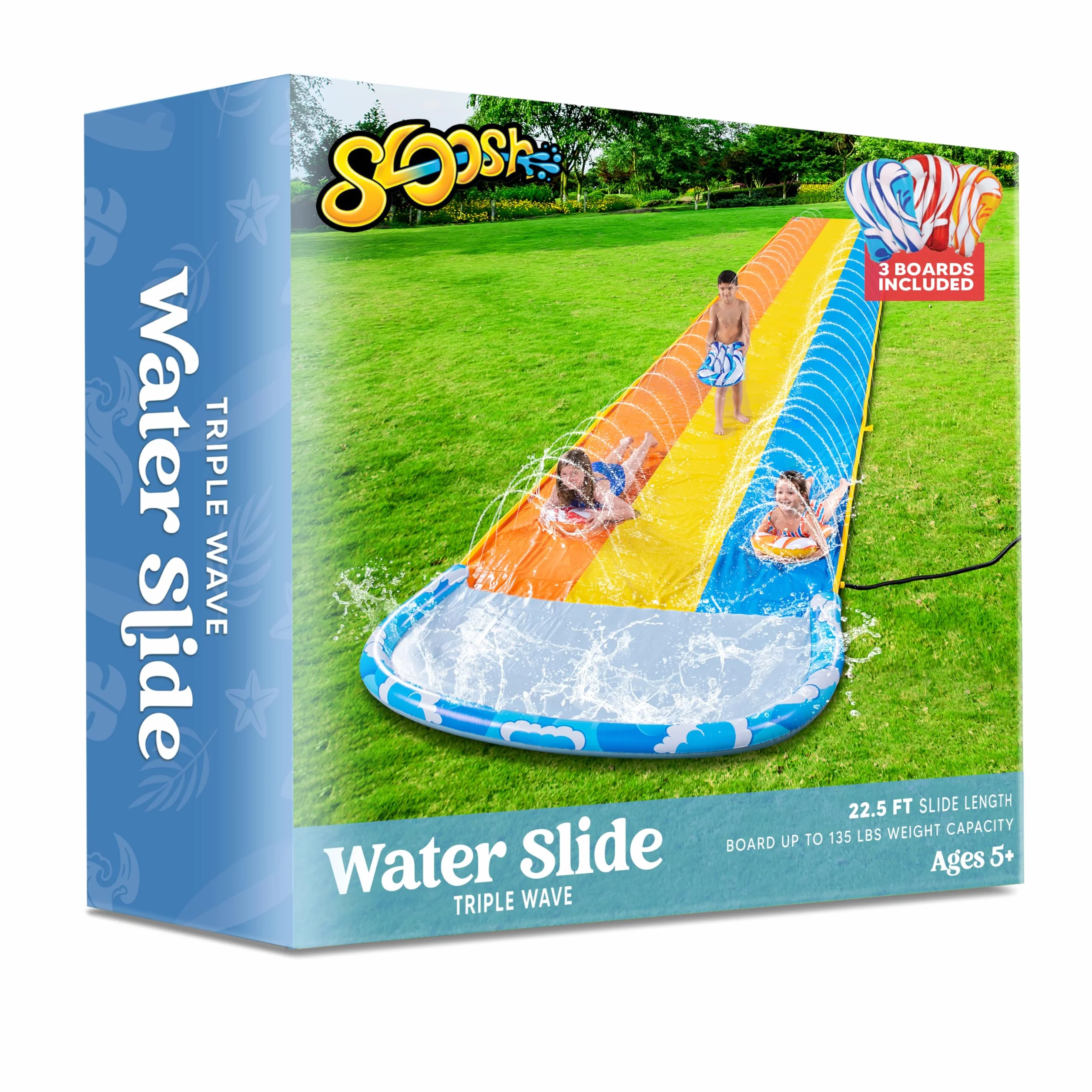 JOYIN Scivolo Triplo 685 cm 3 Tavole Bodyboard Irrigatore per Bambini Adulti