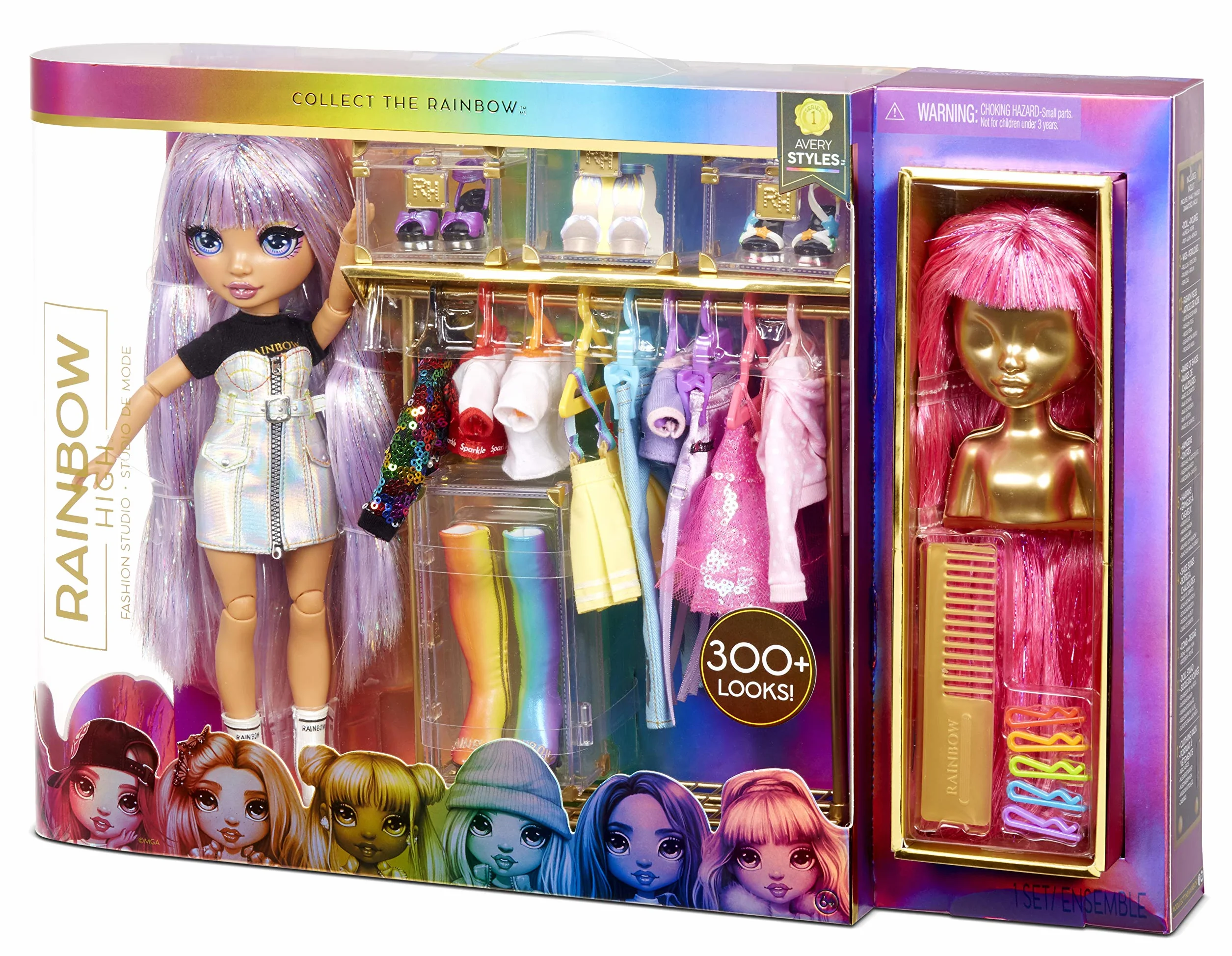 Rainbow High Fashion Studio - Bambole con Vestiti, Accessori & 2 Fantastiche Parrucche - Crea più di 300 Look