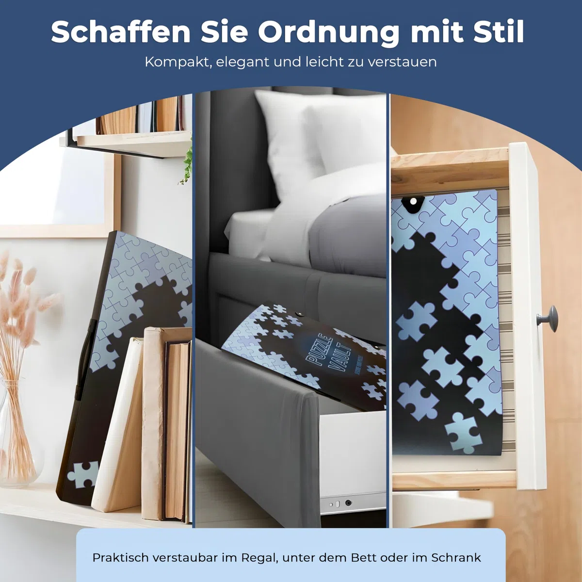 Cartella puzzle [inclusa pellicola puzzle] per puzzle fino a 1000 pezzi – l'accessorio perfetto per riporre i puzzle – Organizer per fino a 40 puzzle – Cartellina puzzle 1000 pezzi