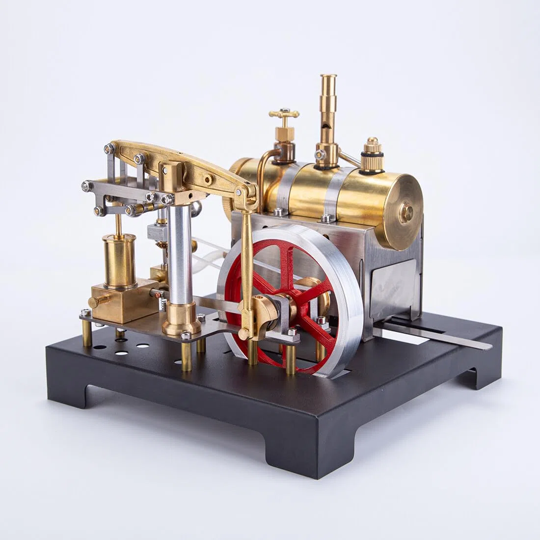 NULA Set da costruzione modello di motore a vapore a trave, mini motore in metallo retrò in metallo modellismo macchina a vapore stazionaria con caldaia orizzontale per gli amanti delle macchine a