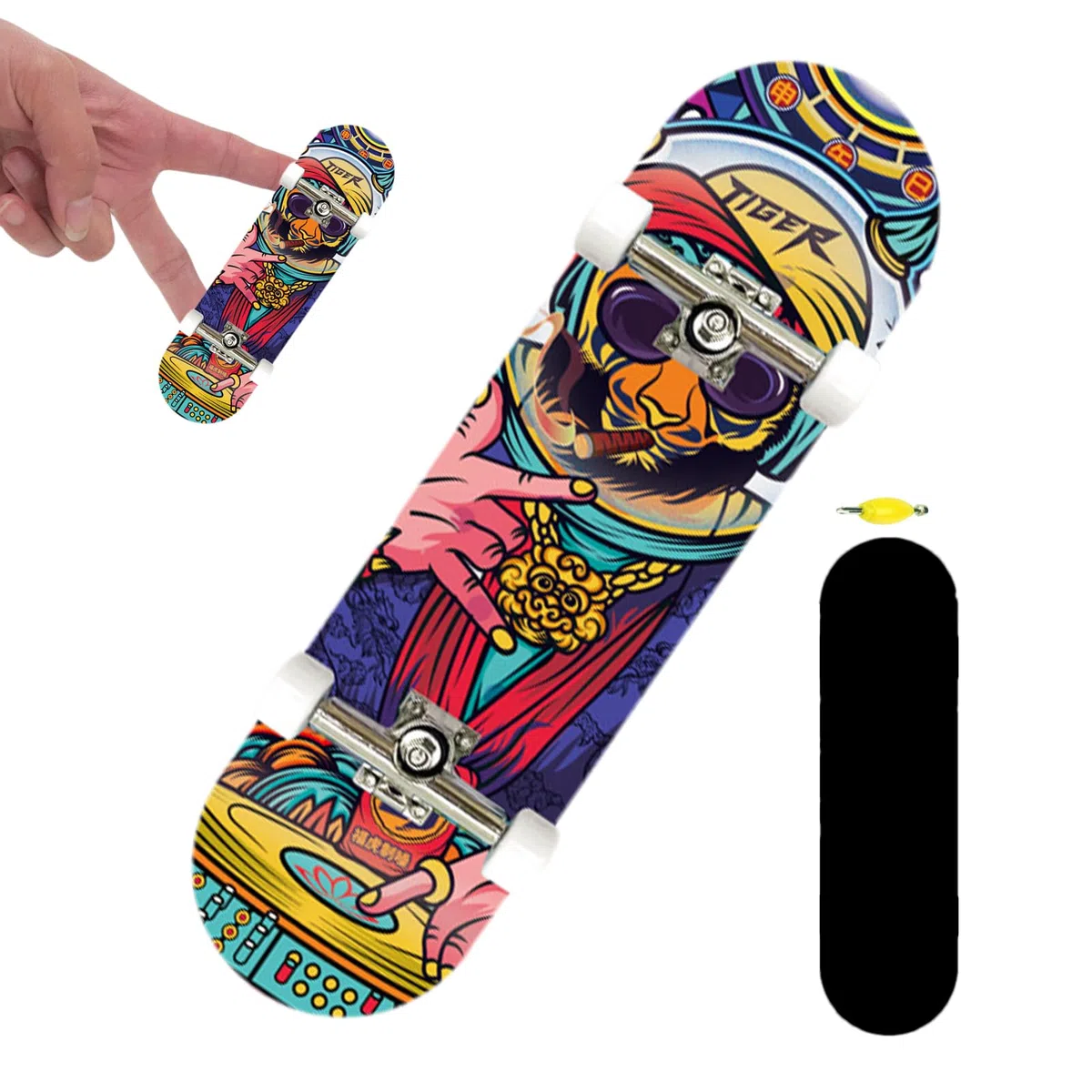 Fingerboard per bambini, skateboard da dito, Tavole per bambini in legno, Piccoli giocattoli da dito, skateboard da dito colorato per bambini dai 6 anni in su