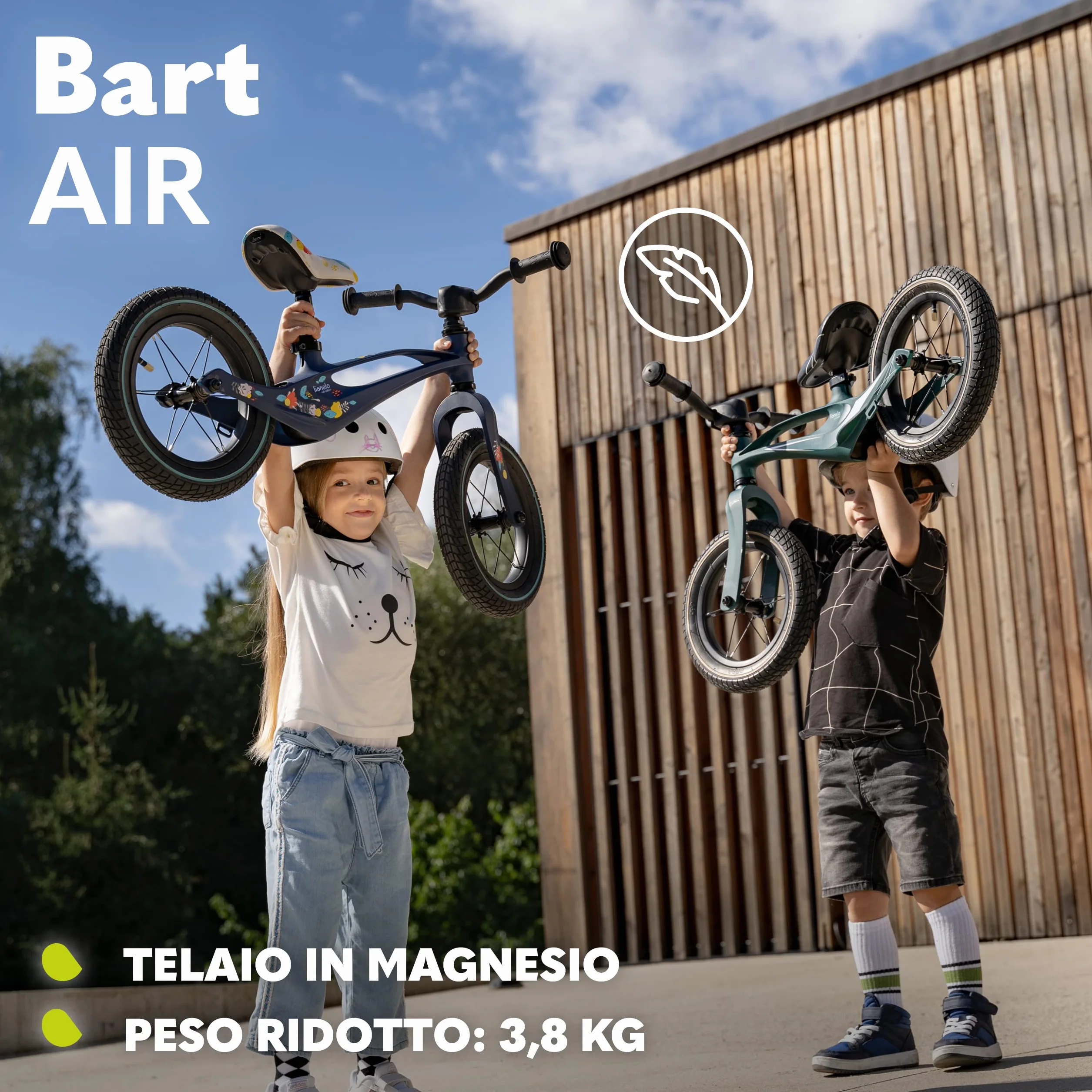 lionelo Bart Bici senza pedali per bambini da 2 anni a 30kg Ultraleggero 3kg e Resistente Telaio in magnesio resistenza ai danni Ruote da 12'' Manubrio e sella regolabili Poggiapiedi