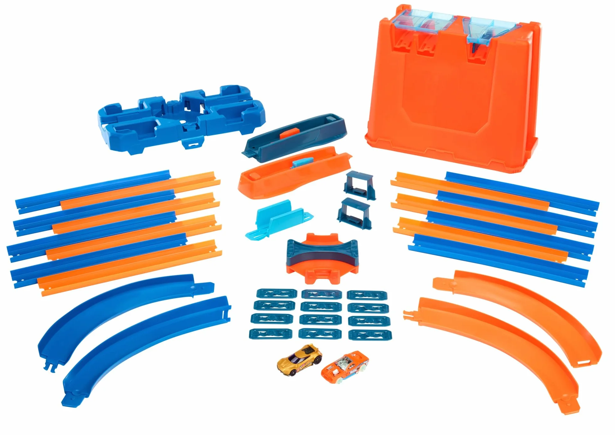 Hot Wheels Track Builder il Set delle Acrobazie Deluxe, Playset con Componenti Pista Assortiti, Giocattolo per Bambini 4+ Anni, GGP93